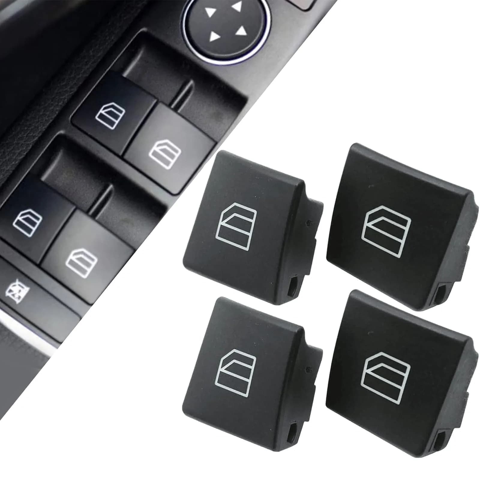 SecosAutoparts Power Window Switch Button Cap A2049055402 | Replaces OEM Part for Mercedes-Benz C/E-Class - main product image