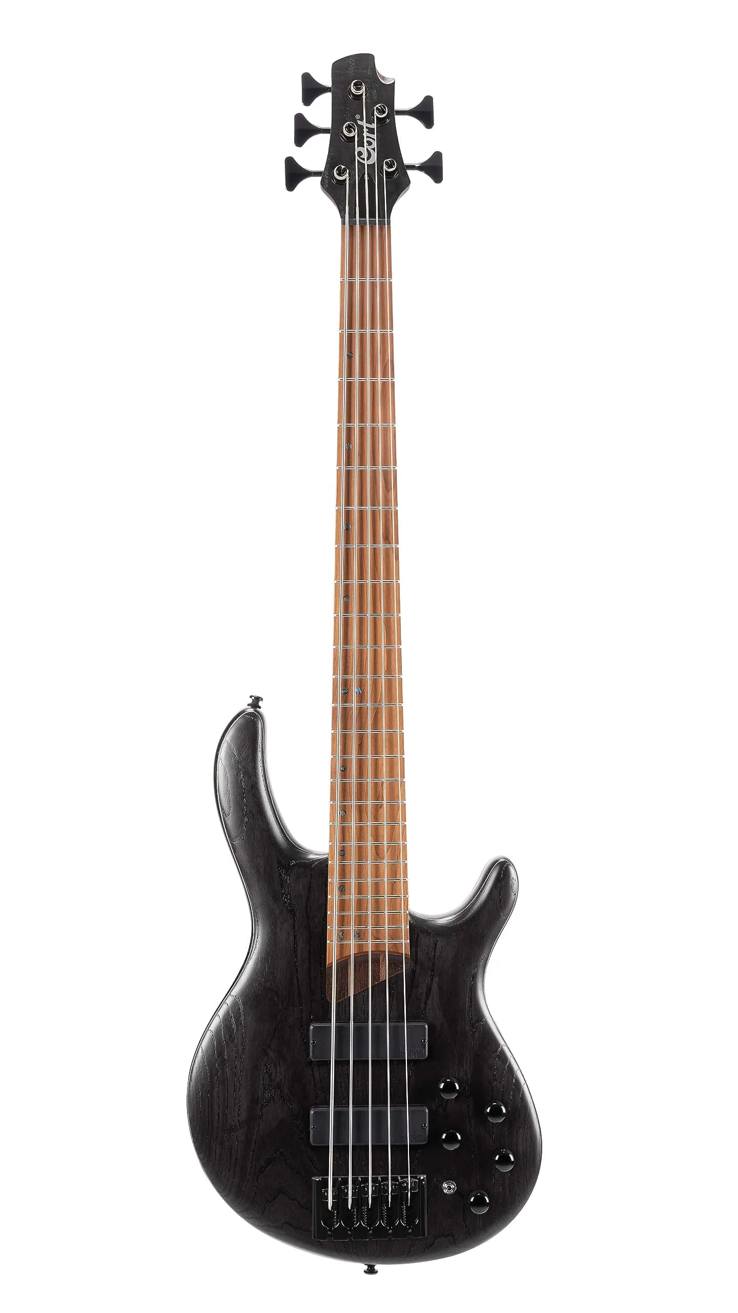 Cort Artisan Series B5 Element 5-String Bass Guitar, Open Pore Transparent Black | Roasted Maple & Ash Top - main product image