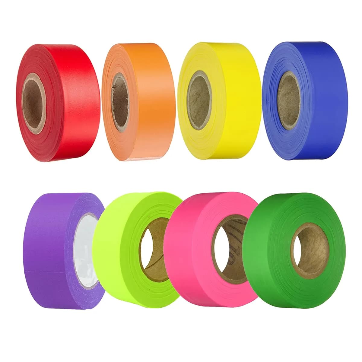 Nucucina Flagging Tape Assorted Colors | Non-Adhesive Waterproof PVC Marking Roll 1.2"x150' for Outdoor & Indoor Use - main product image