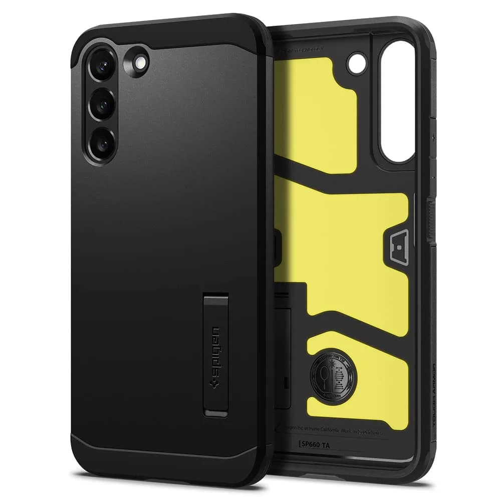 Spigen Tough Armor Designed for Galaxy S22 Case (2022) - Black | Dual Protection & MIL-STD 810G - main product image