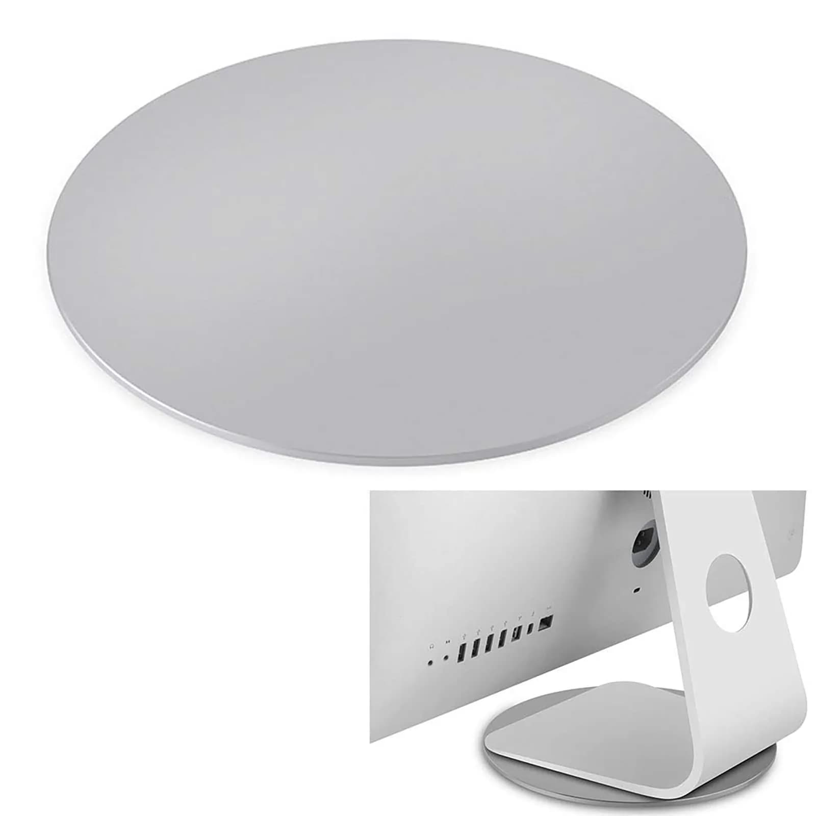 Yoqanr 360° Rotating Monitor Swivel Base Silver Aluminum Alloy 22cm (8.66 inch) | Stable Screen Turntable for Laptops, TVs, and More - main product image