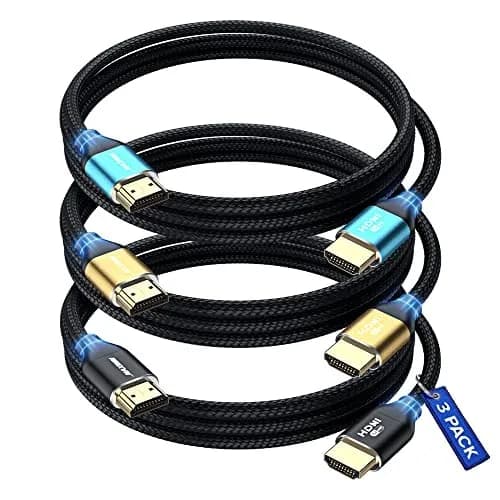 Maximm HDMI 2.1 Cable 8K 6 Ft | 48 Gbps, Braided, eARC, HDR, 5-Pack