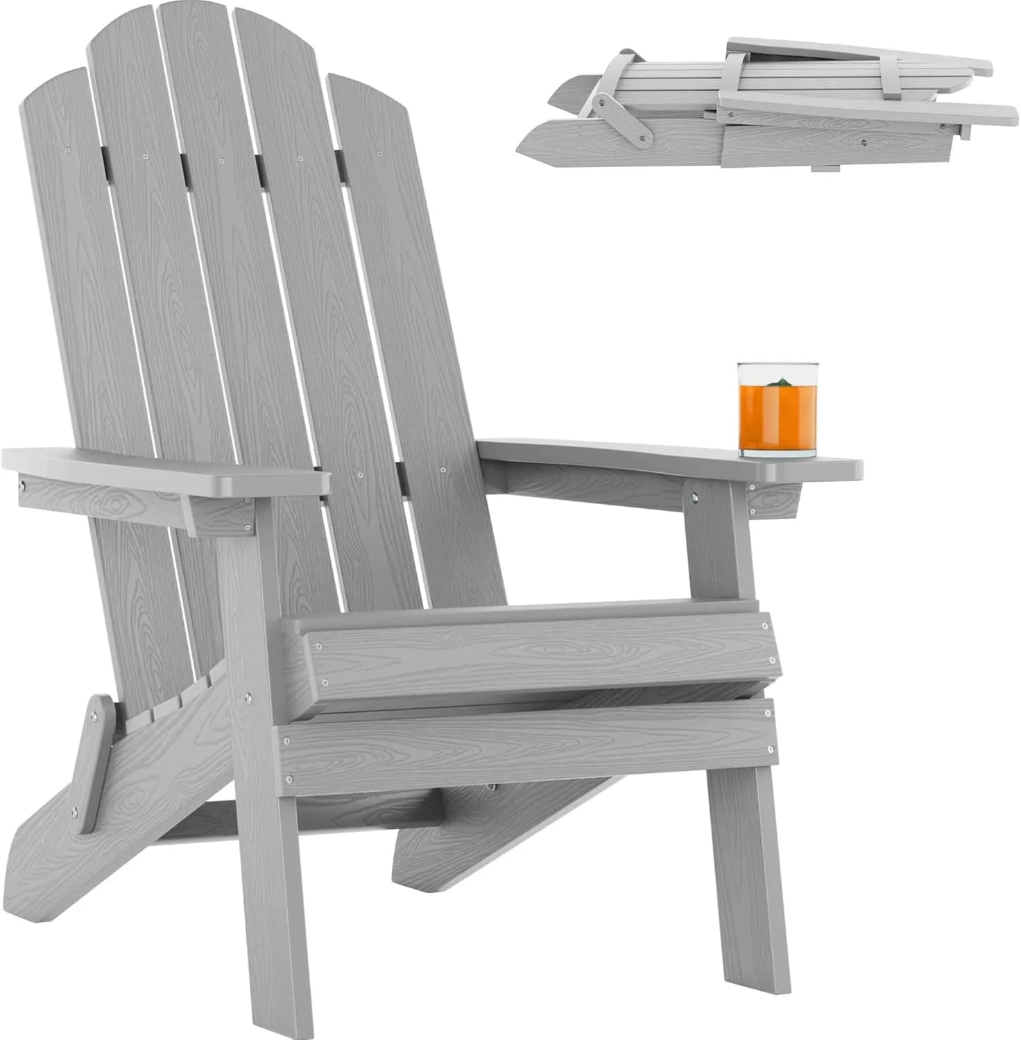 MXIMU Folding Adirondack Chair for Outdoor | Easy Assembly & Comfortable Seating