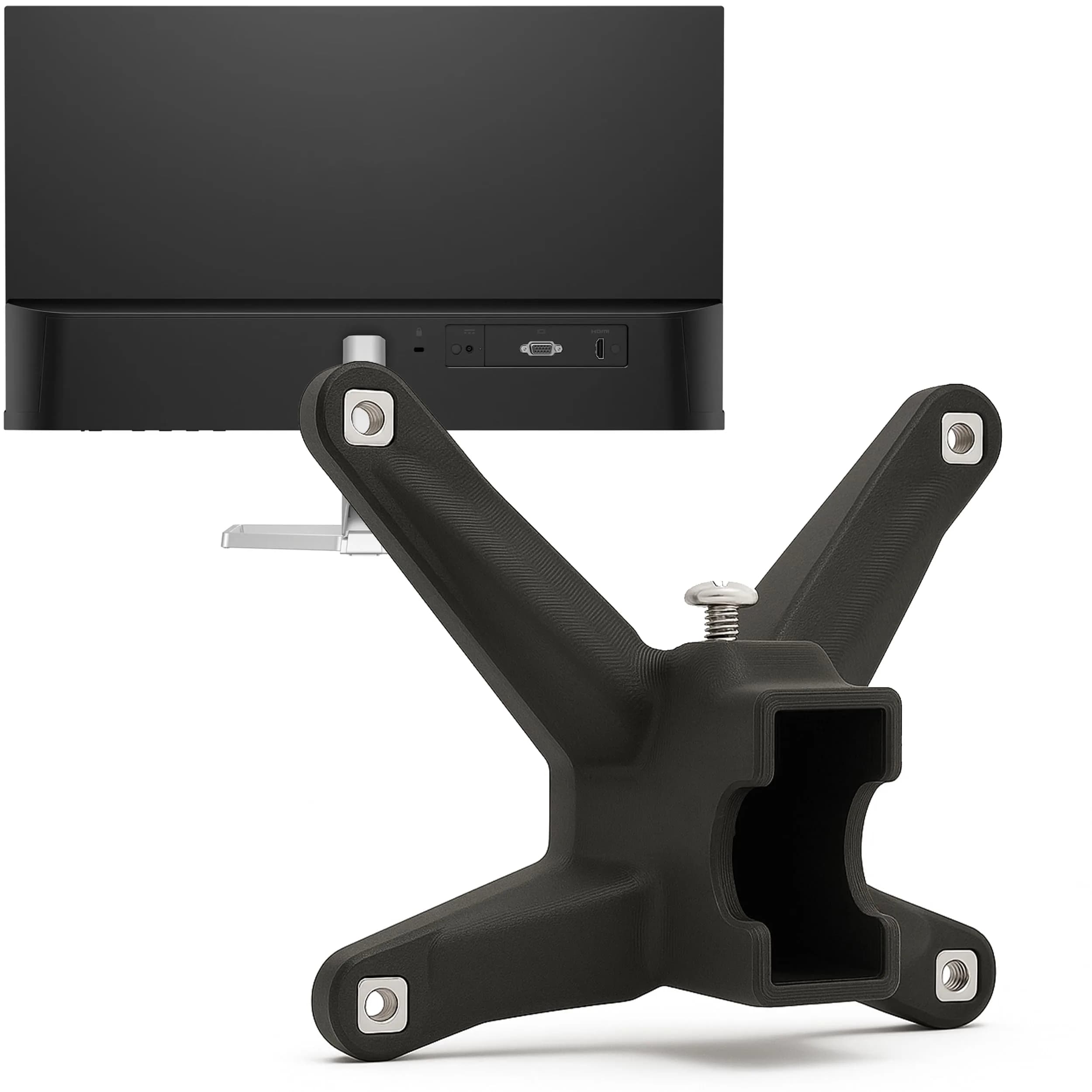 3IDEE VESA Mount Adapter for HP Monitors (M22f-M32f) 75x75mm | Converts Non-VESA to VESA Mount - main product image