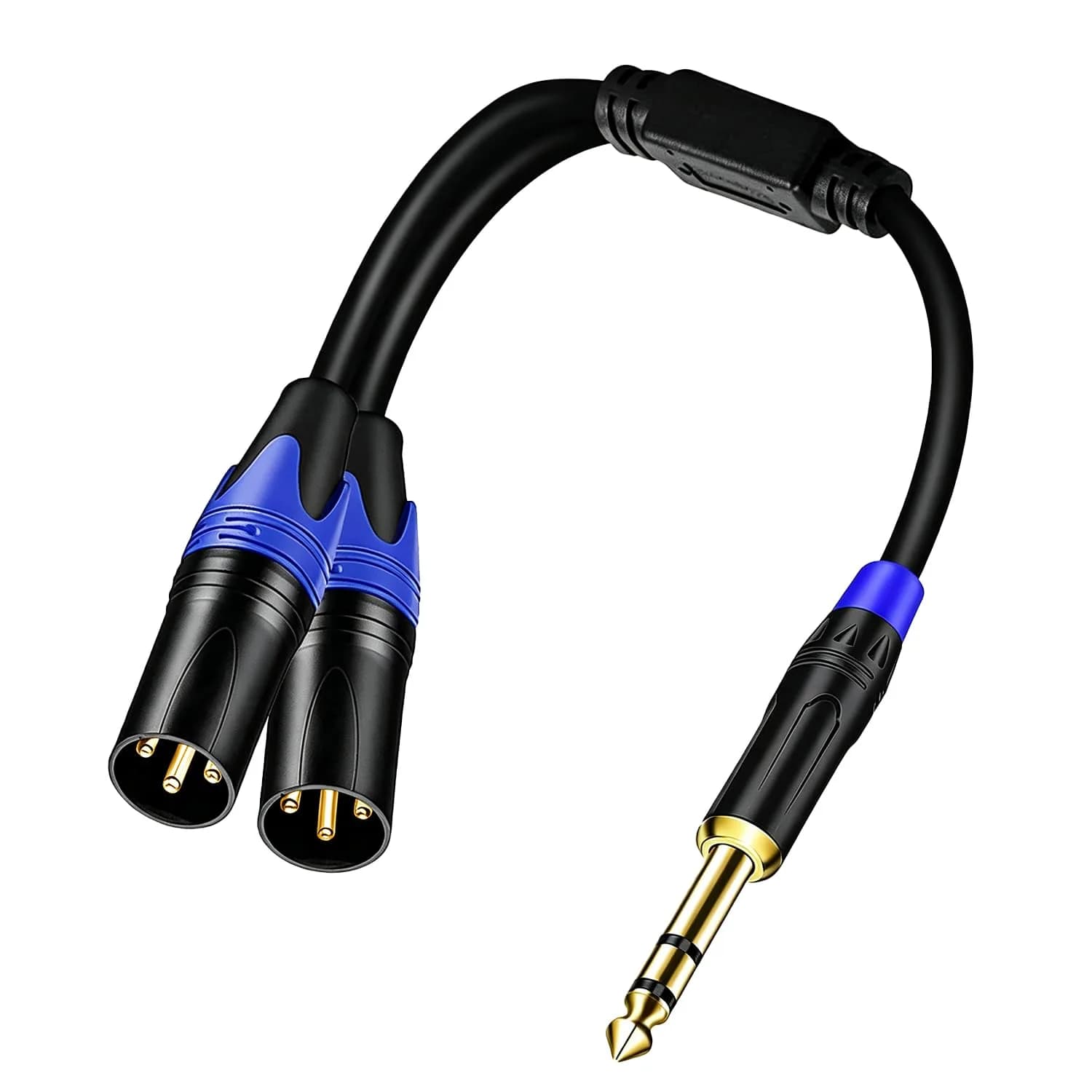 Seefeful 1/4" TRS to Dual XLR Male Y Splitter Cable 1.5 FT | High Noise Cancellation & Shielded - main product image