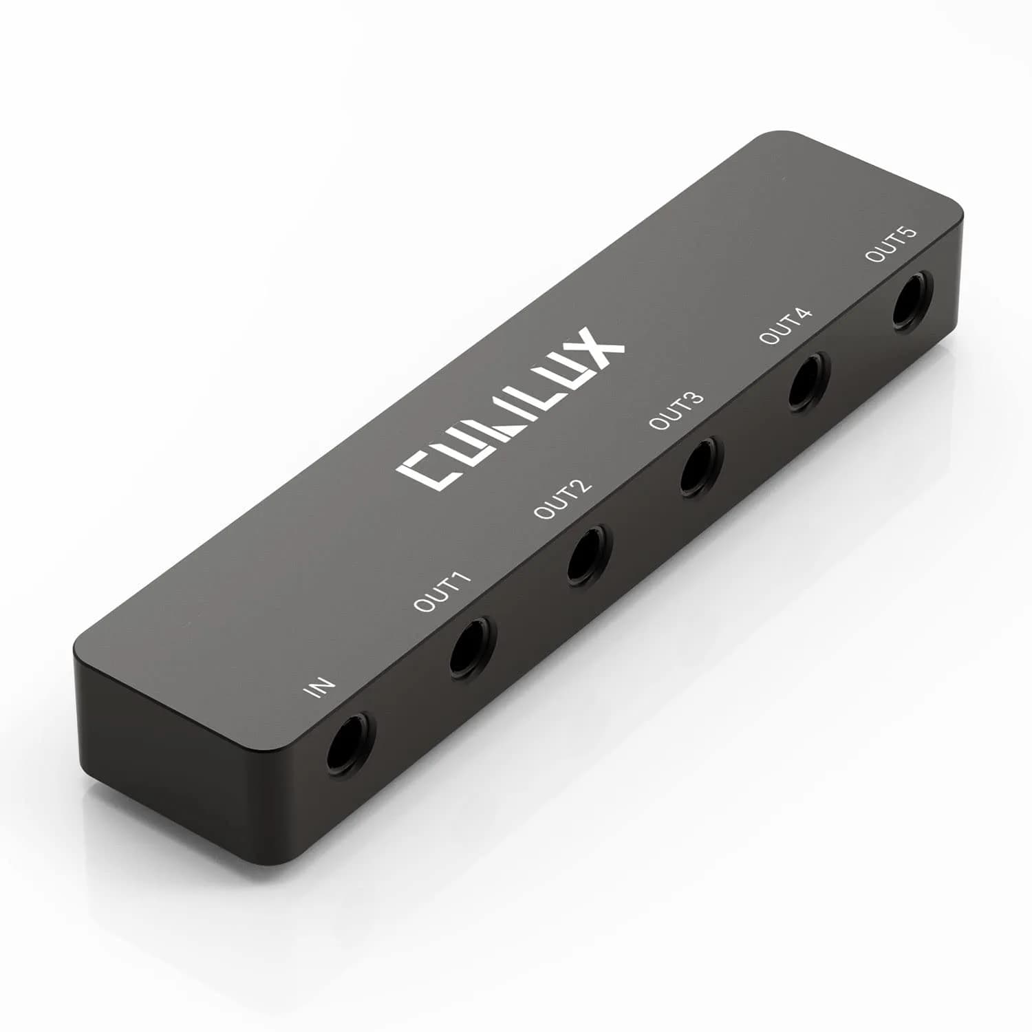 Cubilux 5-Way 3.5mm AUX Splitter | Aluminum Case 5-Channel Stereo Headphone Adapter - main product image
