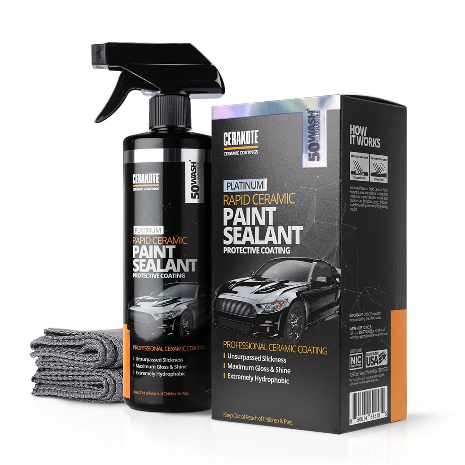 CERAKOTE Rapid Ceramic Paint Sealant 394ml (14 Fl Oz) | Glossy Mirror-Like Finish & 50-Wash Protection - main product image