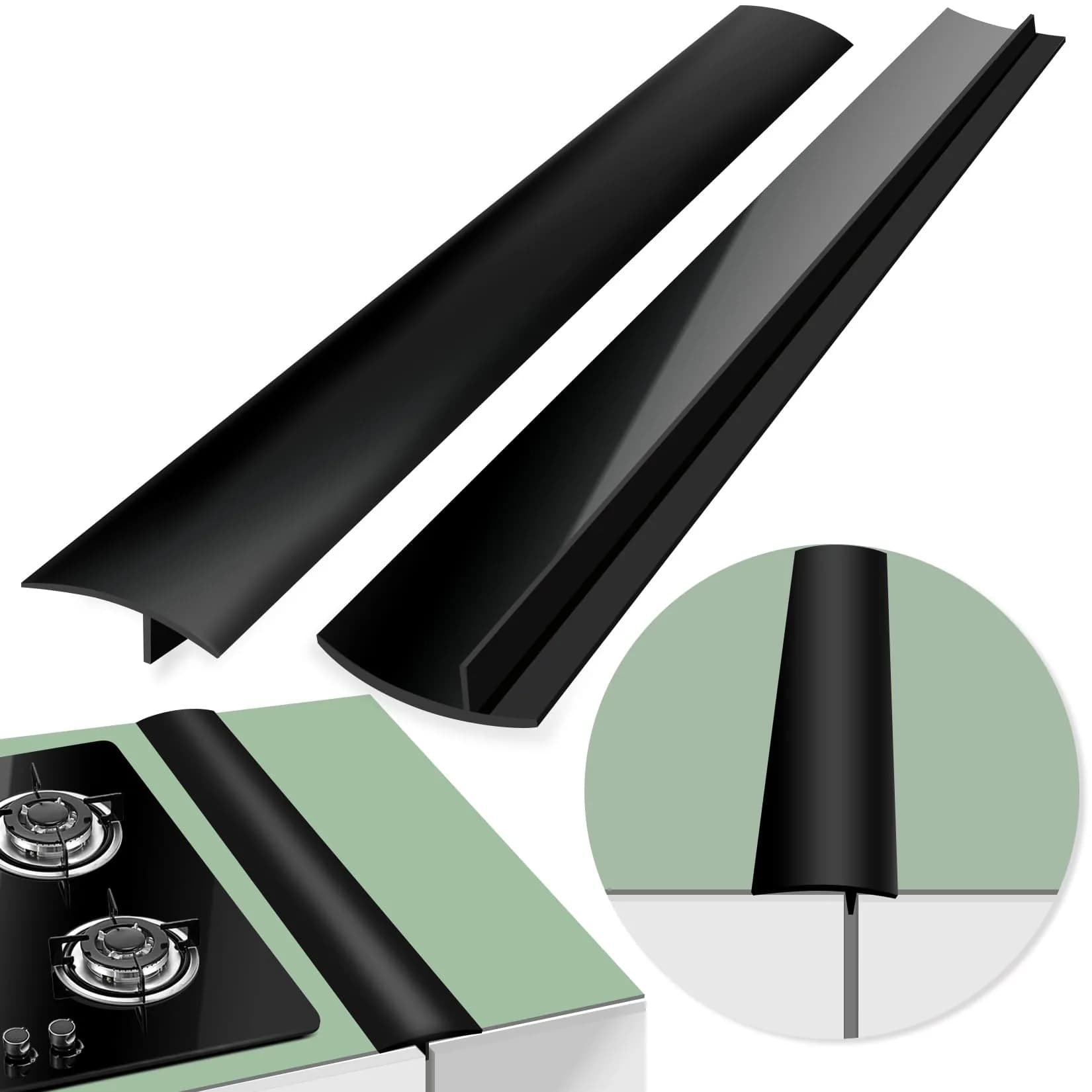 CARGEN Silicone Stove Counter Gap Cover Filler 25 Inch Black | Heat Resistant 320°C, Dishwasher Safe, Cut-to-Fit - main product image