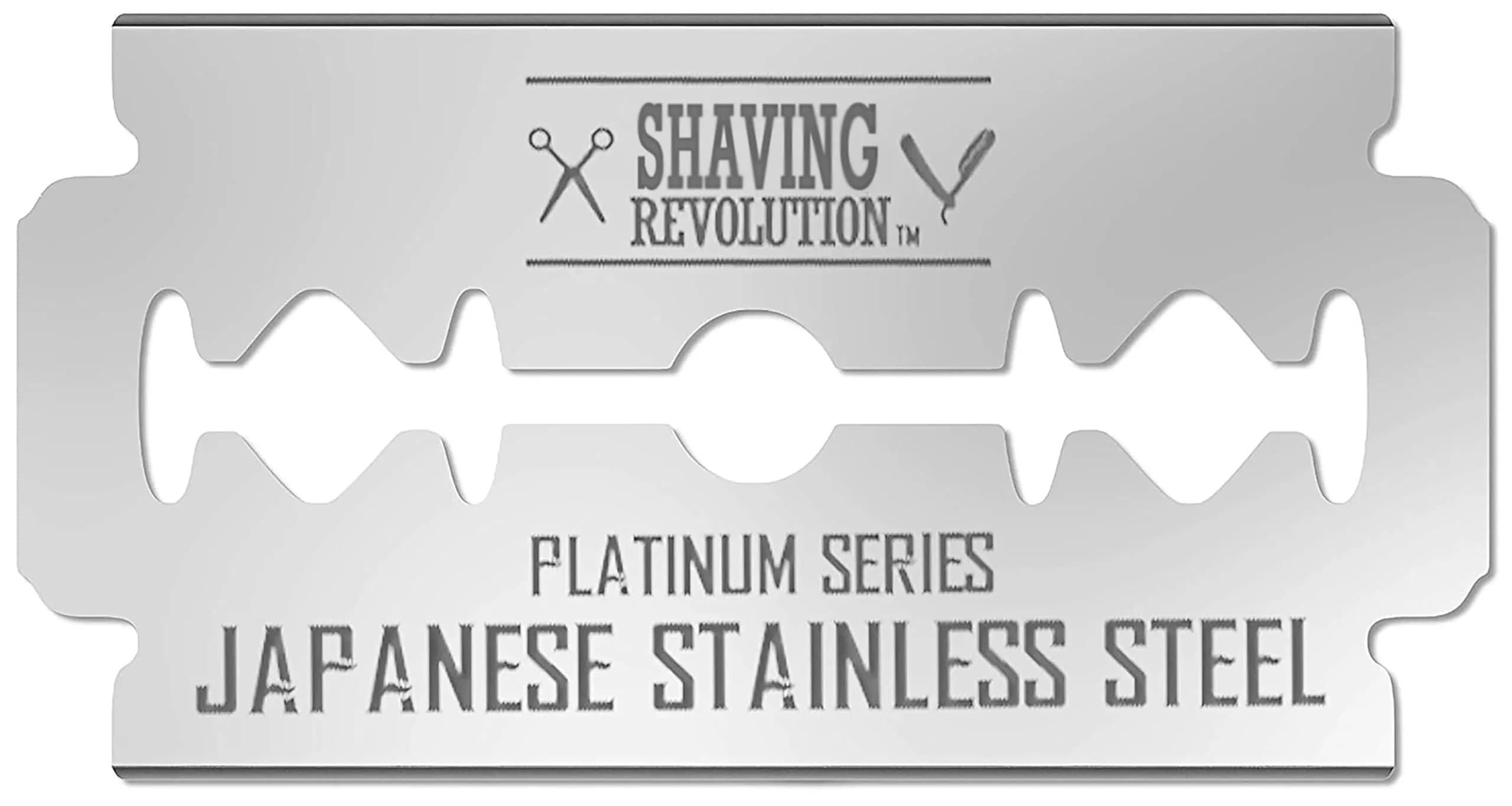 SHAVING REVOLUTION Double Edge Razor Blades 100 Count | Platinum Japanese Stainless Steel for a Precise, Smooth Shave - main product image
