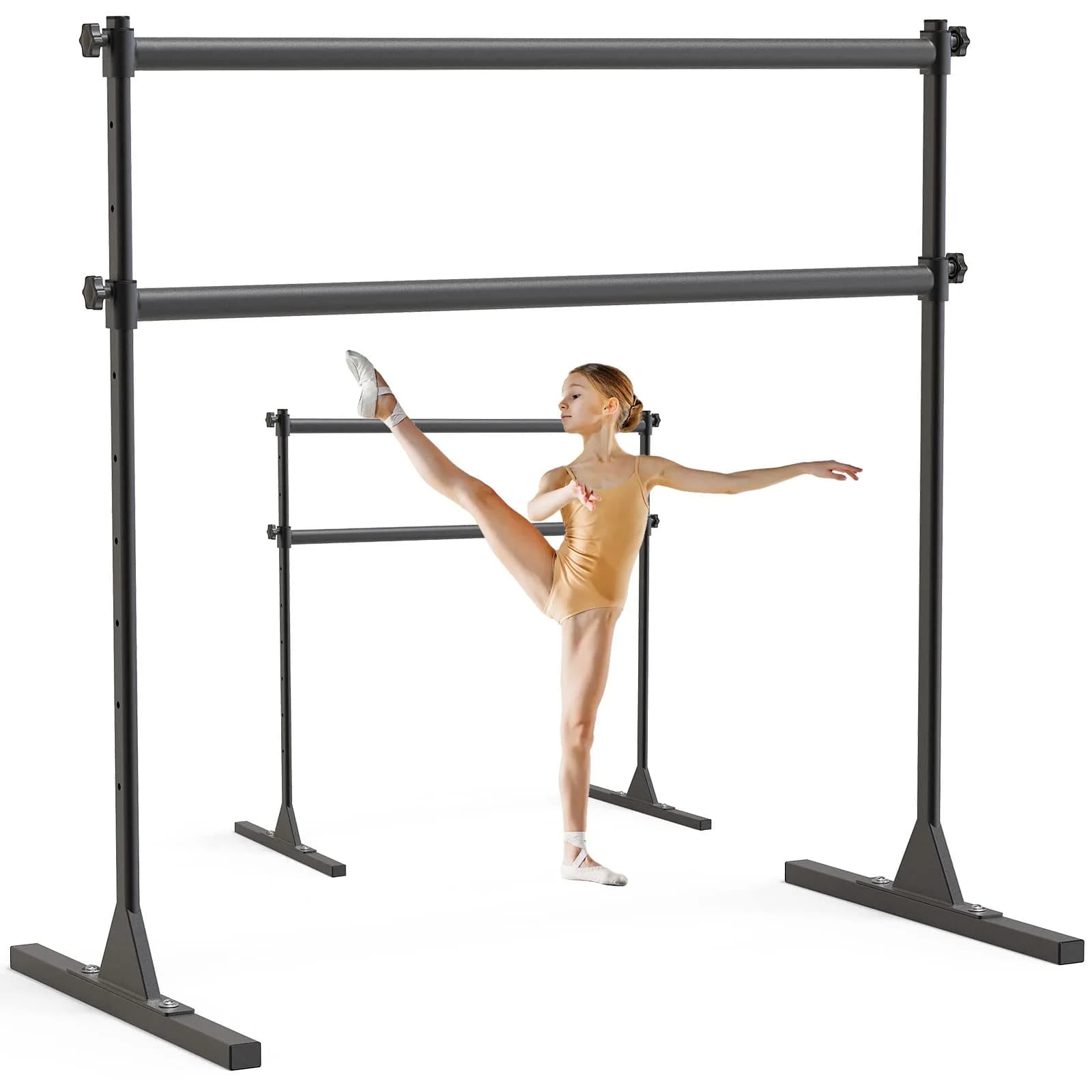 SELEWARE 4 FT Steel Freestanding Ballet Barre | Height Adjustable Dance Bar for Home & Studio Use - main product image