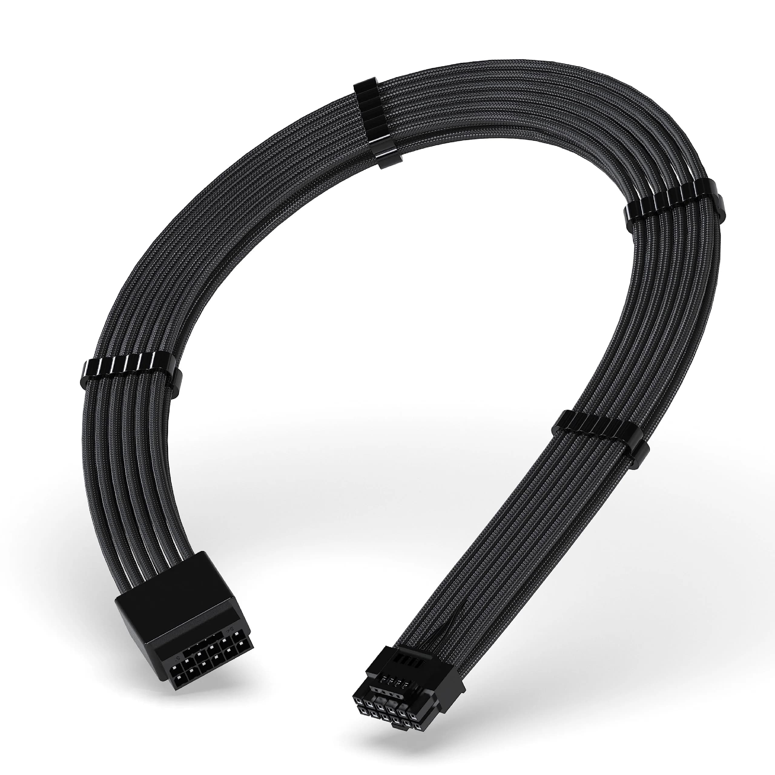 EZDIY-FAB 16pin (12+4) 12VHPWR PCIe 5.0 GPU Power Sleeved Cable Extension | Compatible with RTX 4080, 4090, 5070, 5080 - main product image