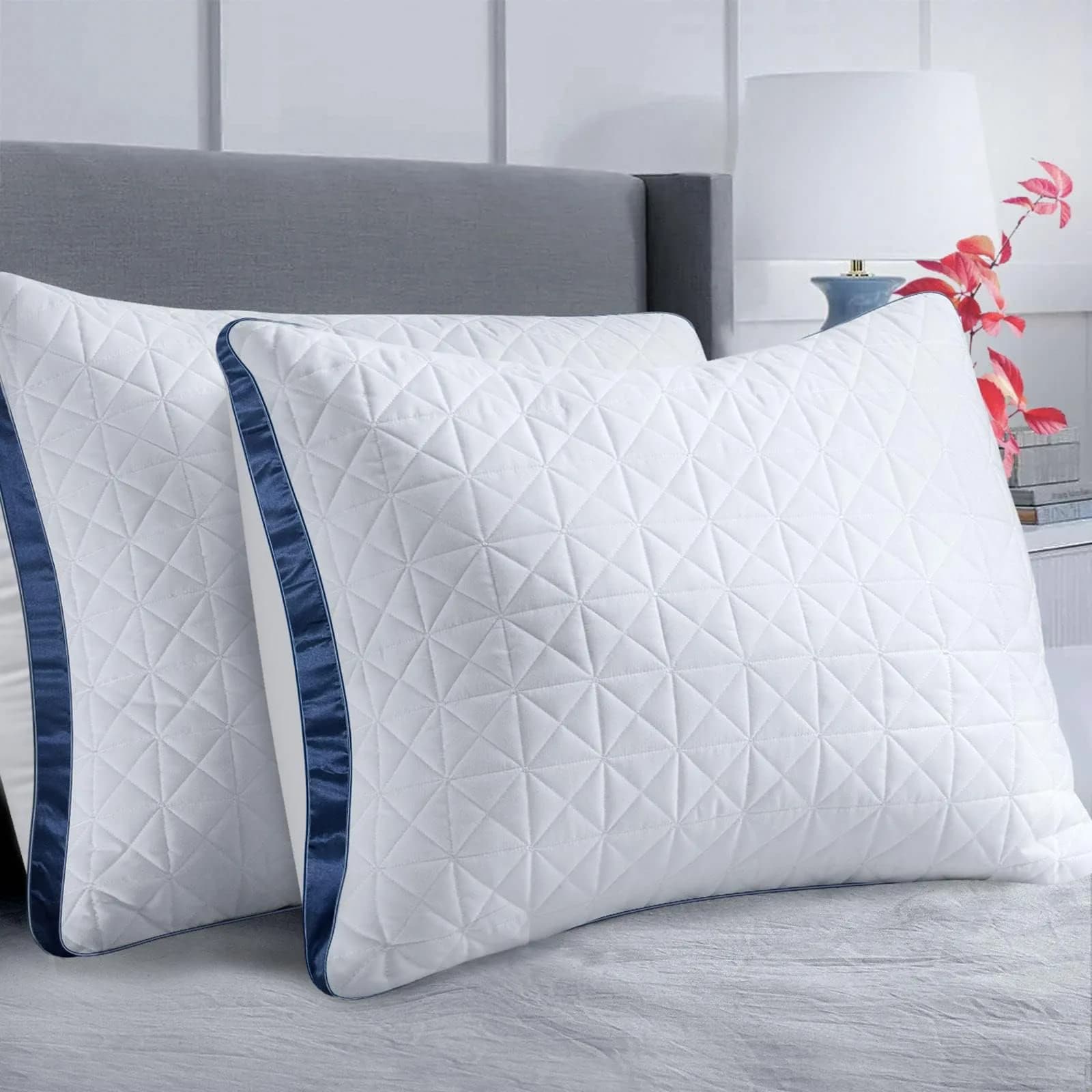 Slybear Cooling Hotel Luxury Bed Pillows Set of 2, Standard Size 48cm x 64cm (19" x 25") | Oeko-Tex Certified - main product image