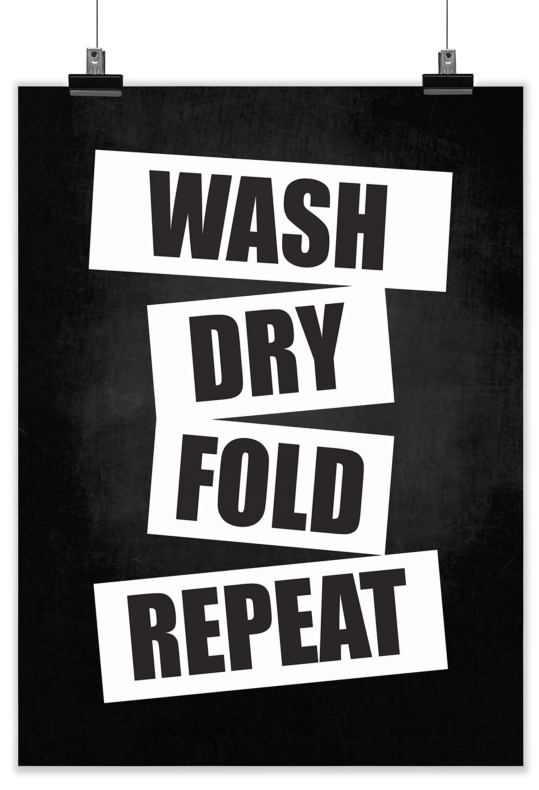 Inkdotpot Laundry Room Poster 8x10 Inch | Wash Dry Fold Repeat Wall Art for Home Laundry - main product image