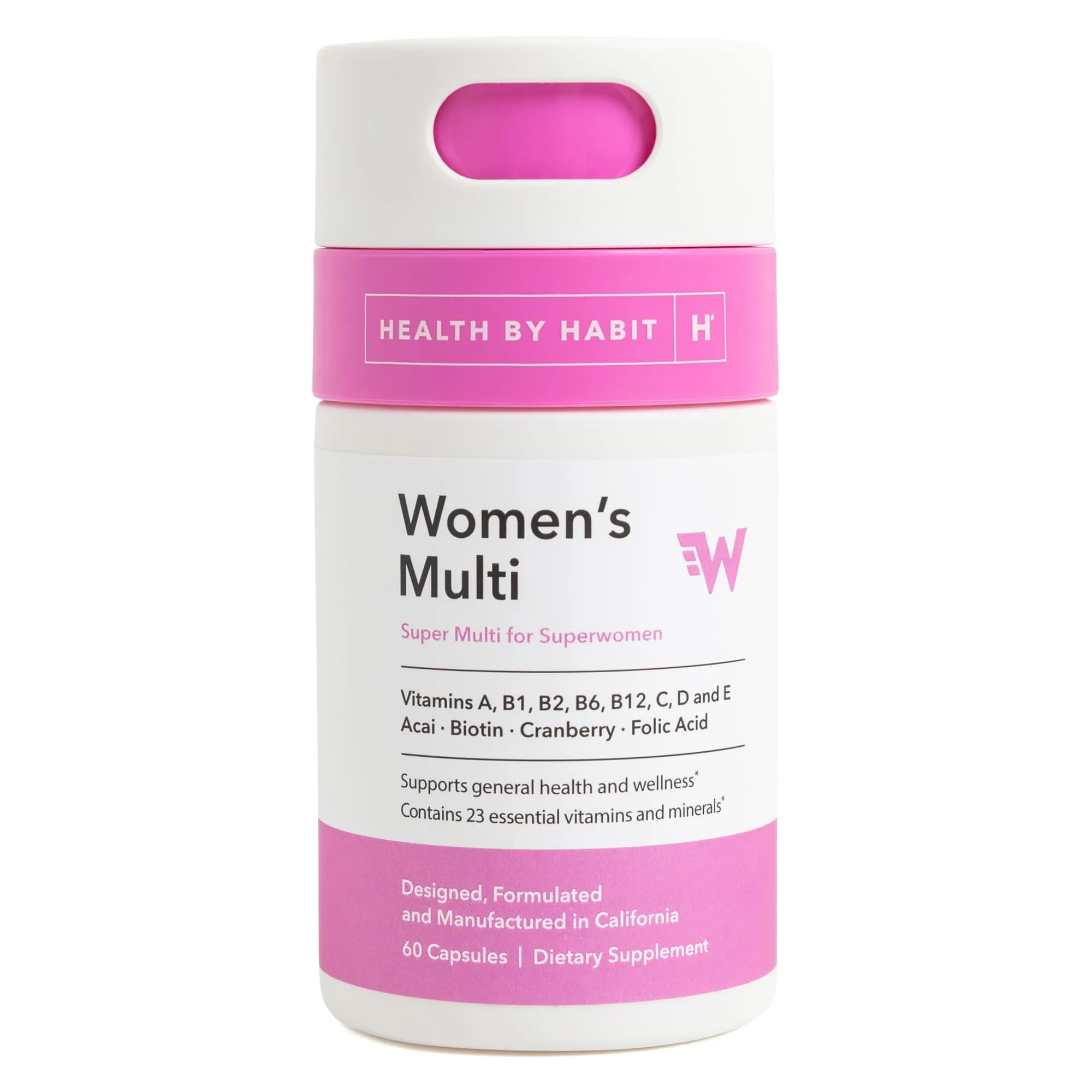 Health By Habit Womens Multi Supplement 60 Capsules | 23 Essential Vitamins & Minerals Support Wellness