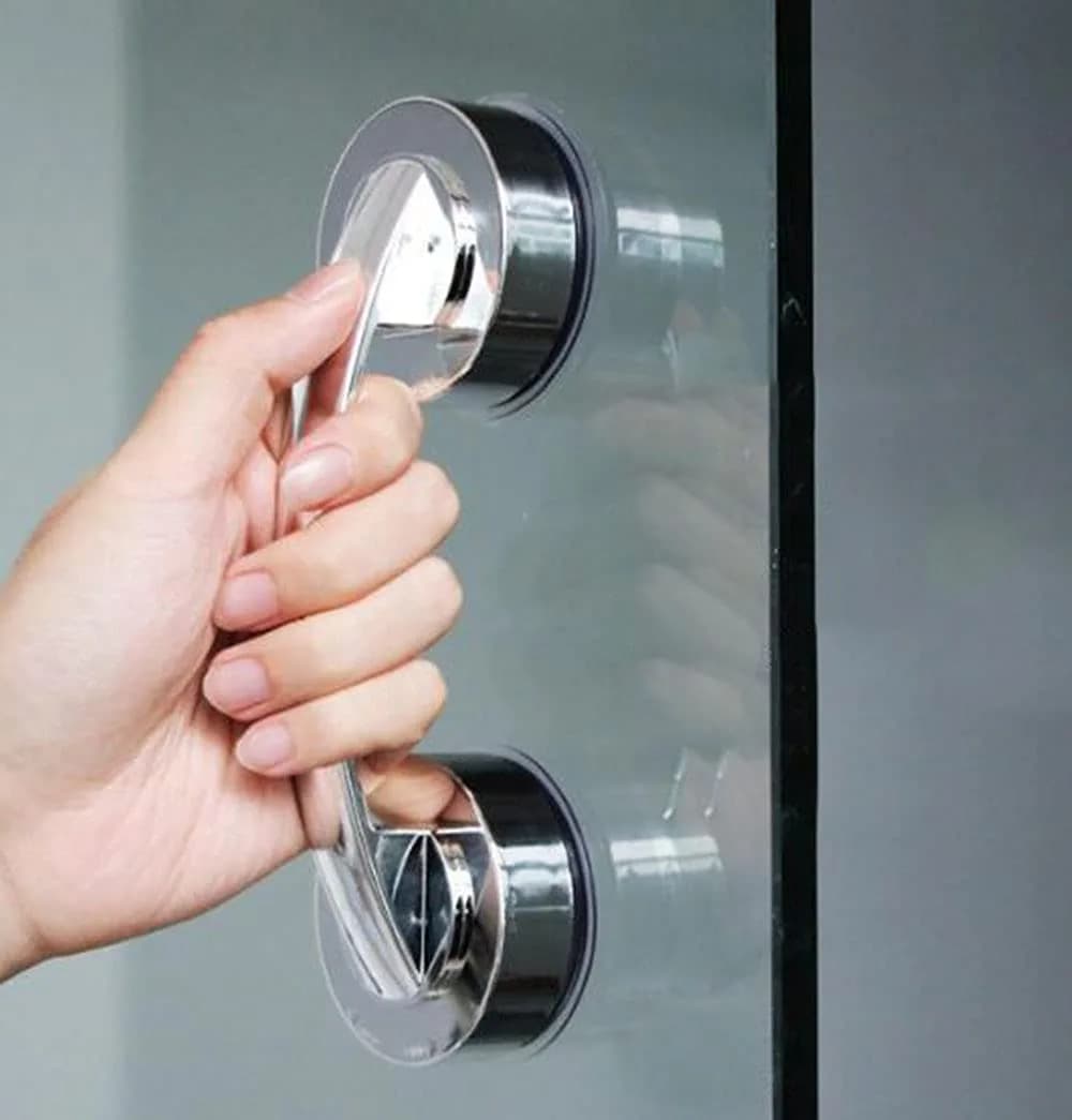 YIDELAI Suction Cup Door Handle for Glass Doors, Cabinets, and Sliding Doors | 19.4cm (7.6") Silver - main product image