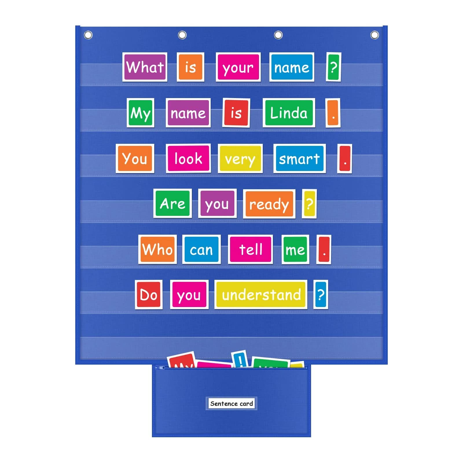ALSLEA Standard Pocket Chart with Zipper Storage Bag 71cm x 71cm (28"x28") | Teacher Essential for Classroom Learning - main product image