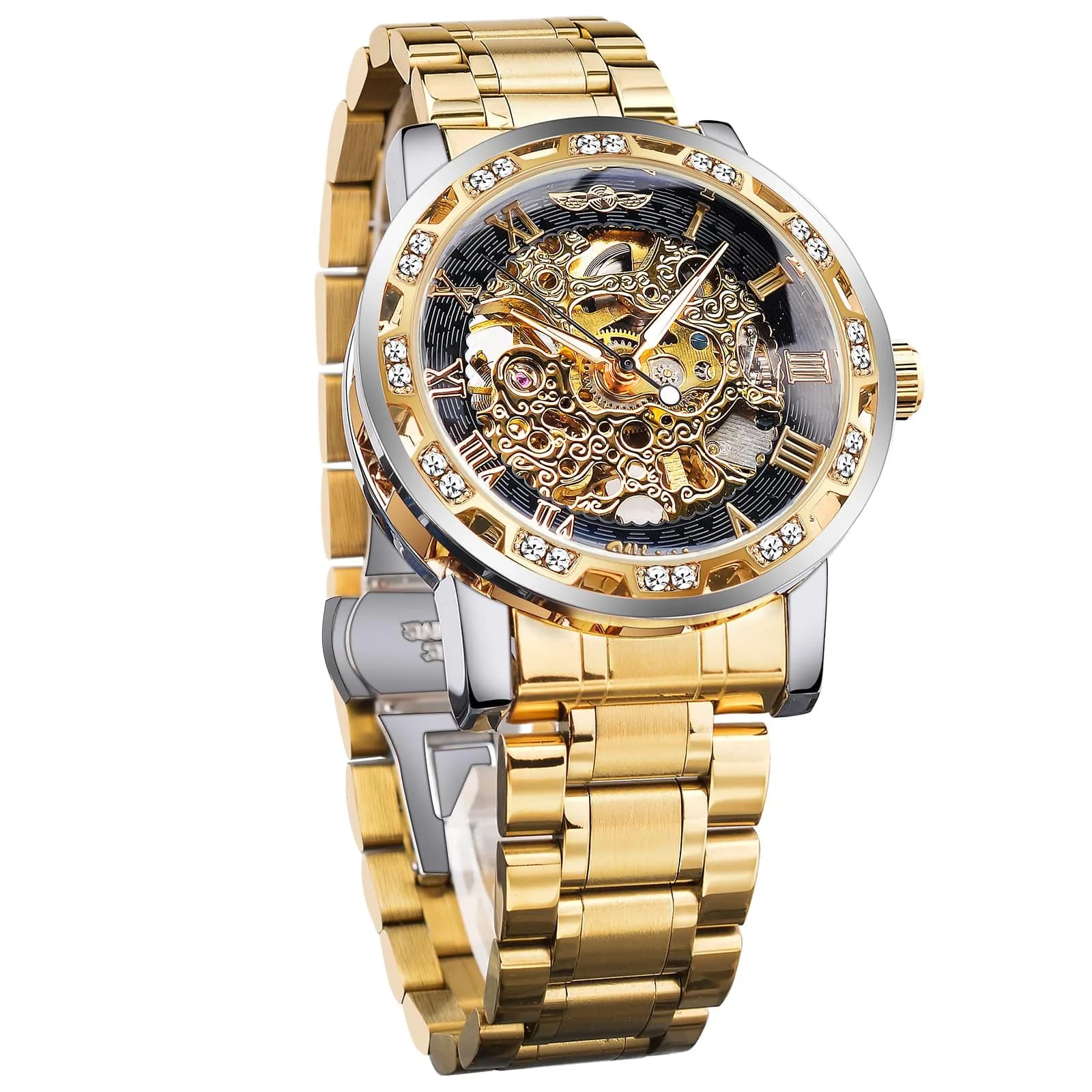 FORSINING Retro Skeleton Automatic Watch 40mm (1.57in) | Diamond Embellished Mechanical Wristwatch - main product image