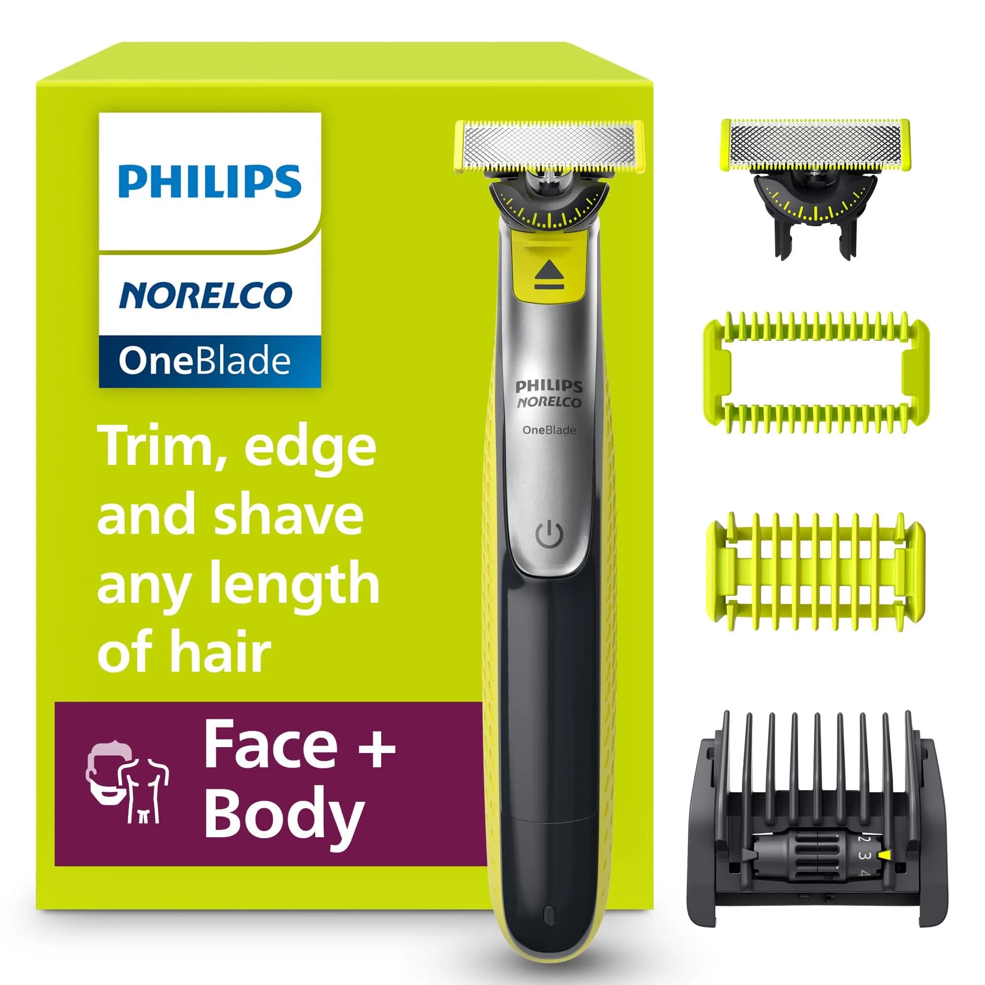 Philips Norelco OneBlade 360 Hybrid Face + Body Trimmer and Shaver | Trim, Edge & Shave Face & Body - main product image