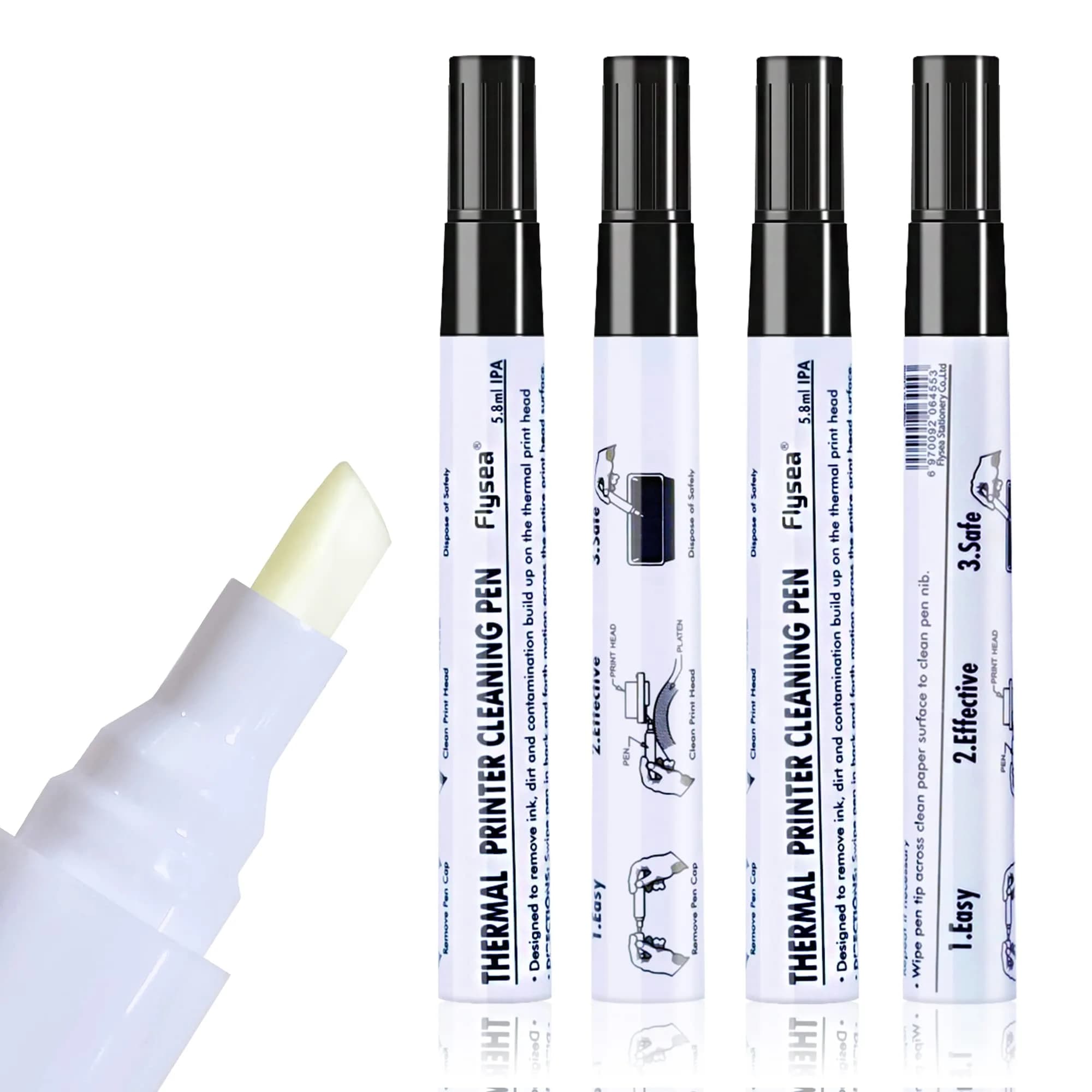 Deftun Thermal Printer Printhead Cleaning Pen 4pcs | Extends Print Head Life & Improves Clarity - main product image