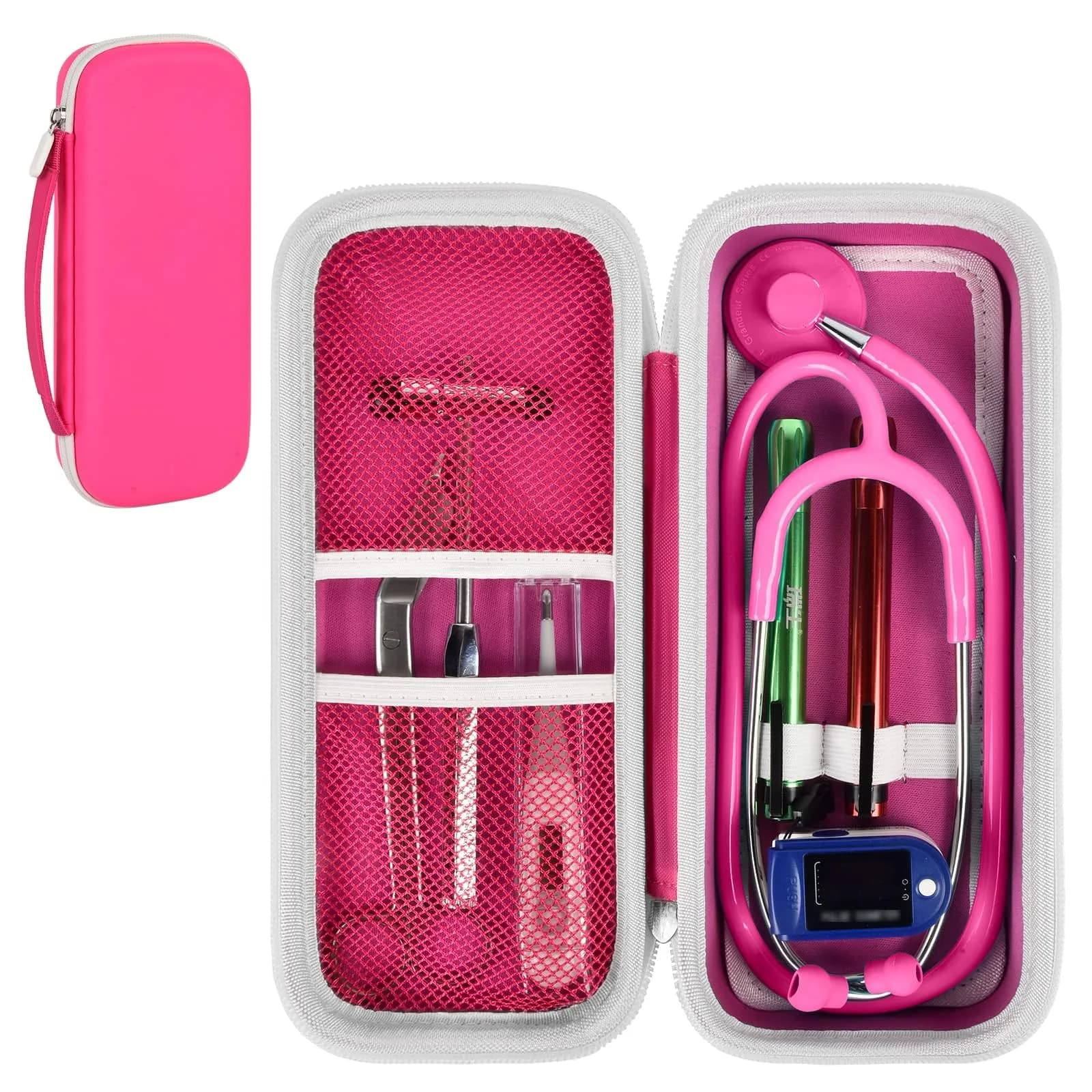 ALKOO Rose Red Stethoscope Case for 3M Littmann Classic III/Cardiology IV, 29.5cm (11.6in) | Professional Healthcare Organizer - main product image