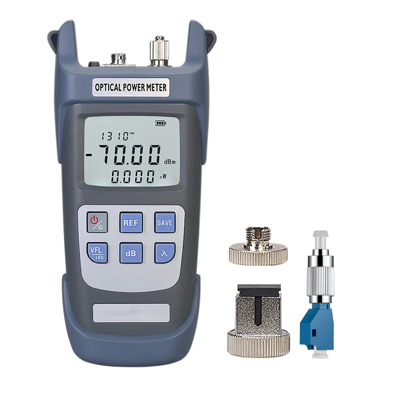 fyboptwu 3-in-1 Fiber Tester OPM+VFL with LED, 1-Pack | Portable Optical Power Meter & Visual Fault Locator - main product image