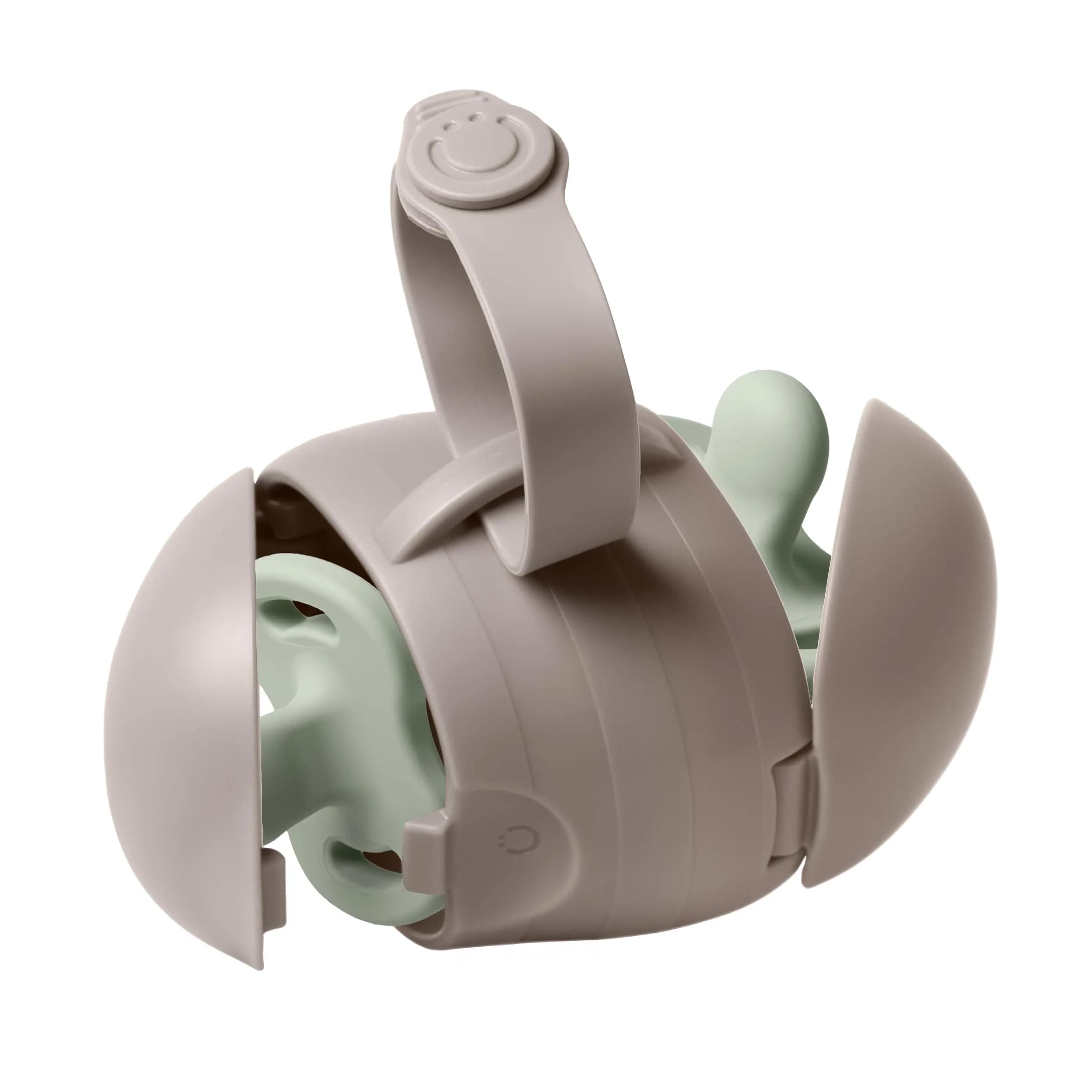 Ubbi On-The-Go Dual Pacifier Holder with Strap, Taupe | Keeps Pacifiers Clean & Organized - main product image