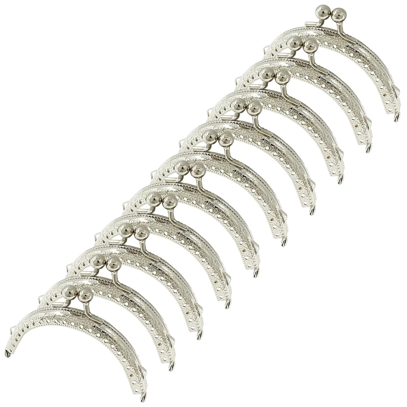 Piutouyar Metal Purse Frame 8.5cm | Retro Silver Art Supplies