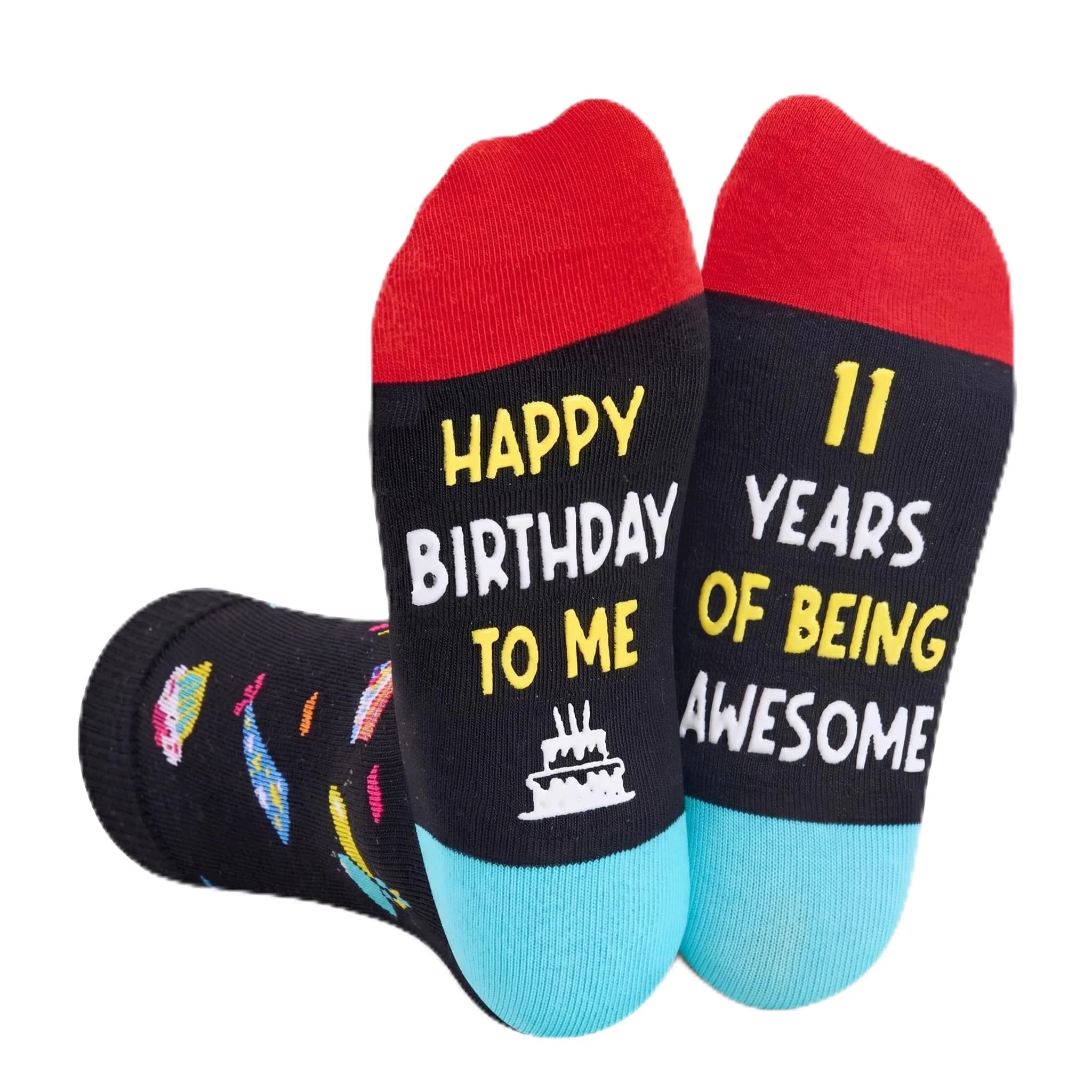 Zmart 11th Birthday Socks Gift Box - Celebration for 11 Year Old Boys & Girls, Birthday Party Favors, Christmas Stocking Stuffer Present