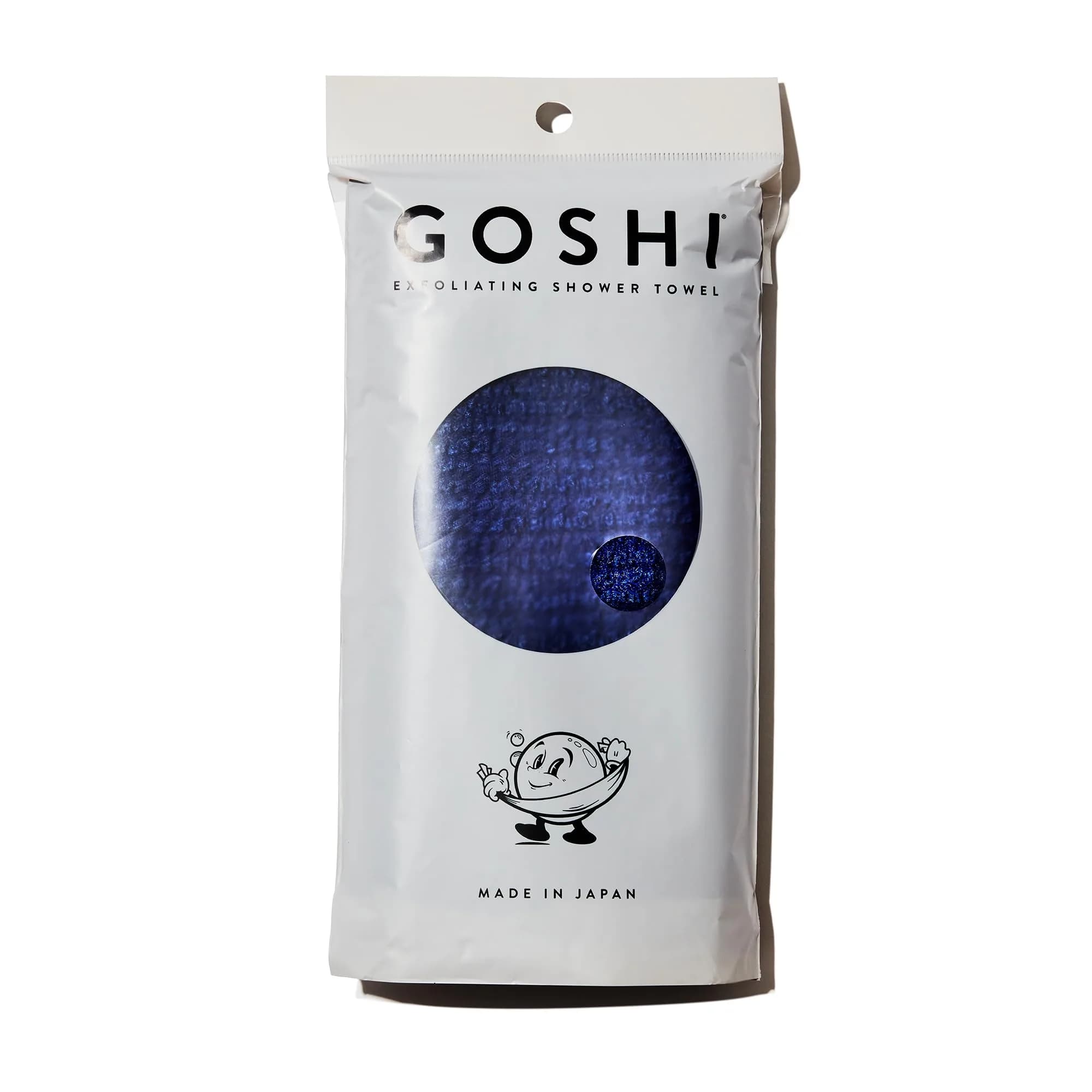 GOSHI Exfoliating Shower Towel - Long Body Scrubber, Blue | Rip-Resistant, Gentle & Effective - main product image