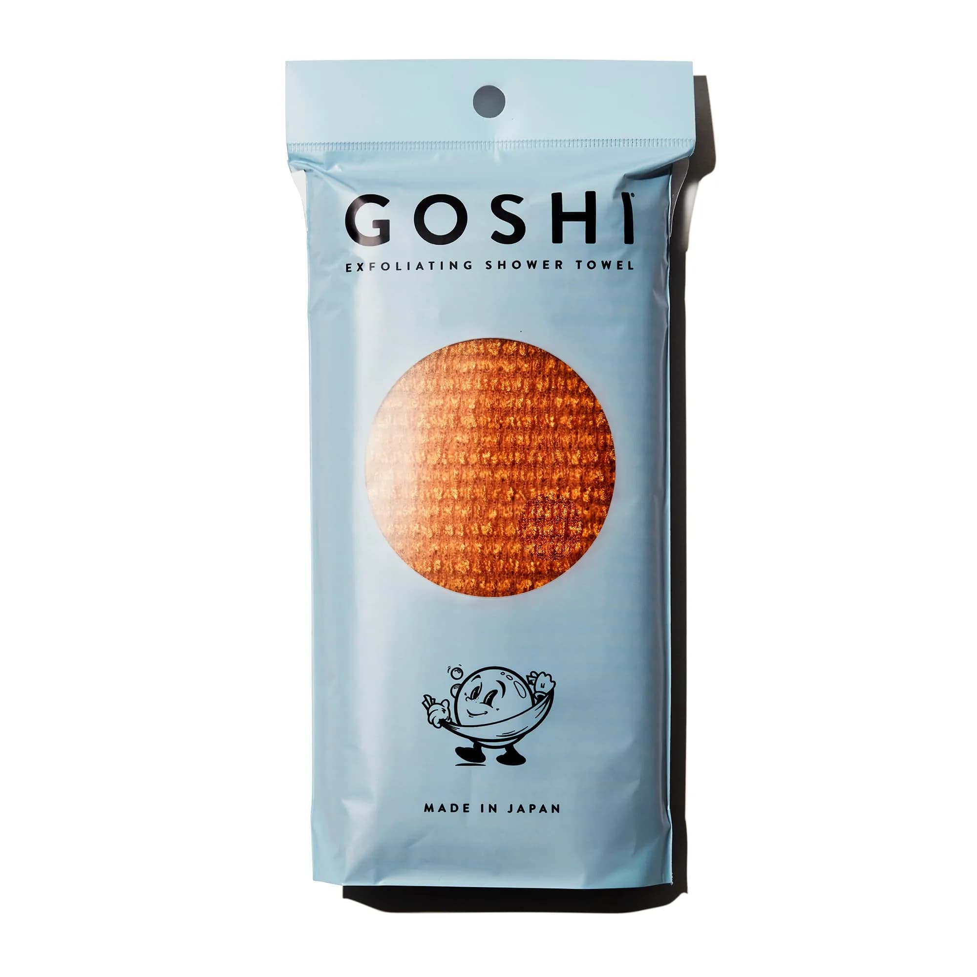 GOSHI Exfoliating Shower Towel - Long Body Scrubber, Orange | Rip-Resistant, Gentle & Effective - main product image