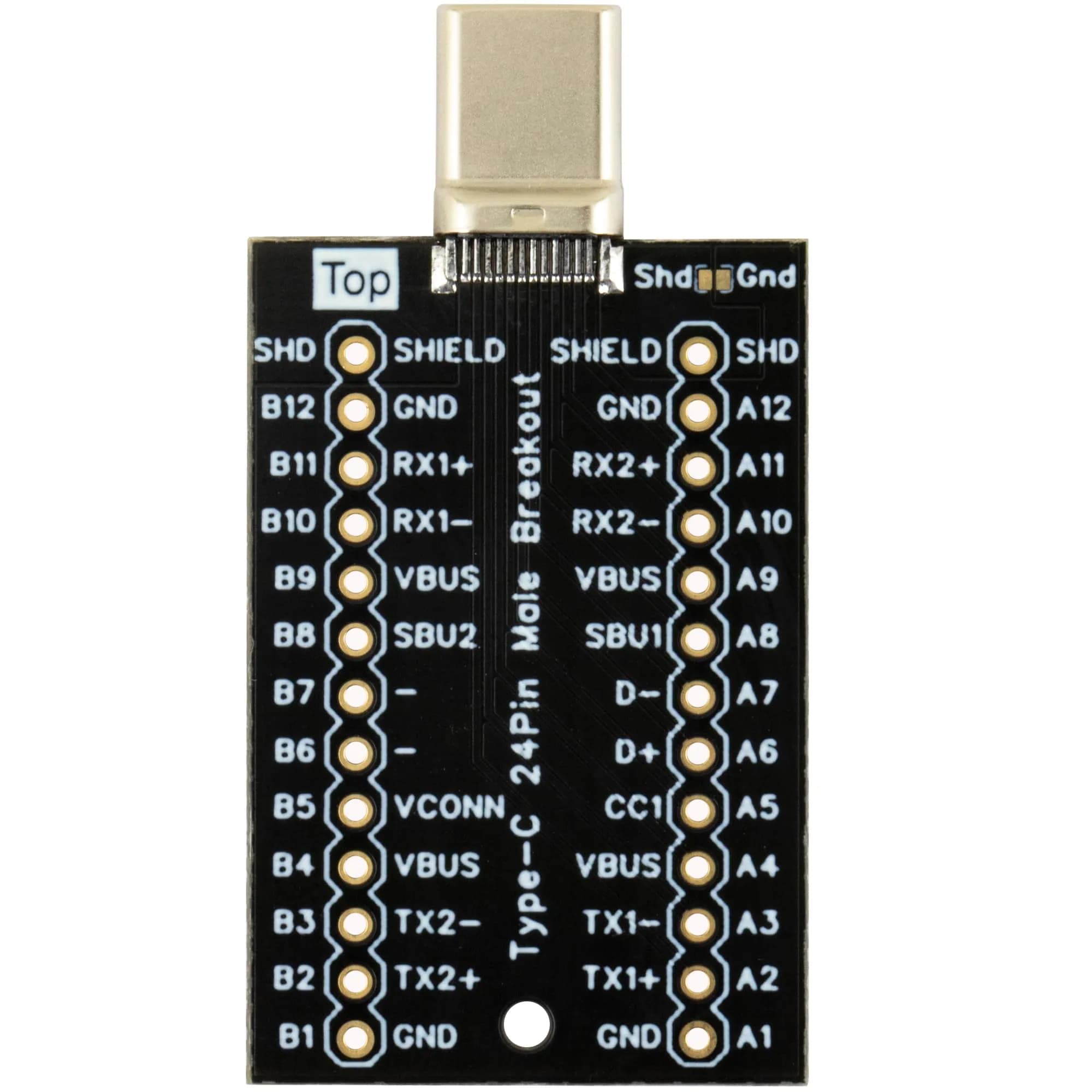 naughtystarts USB Type-C Breakout Board Male Connector 24 Pins Full Pins Output Gold Plated PCB | Single Board Computer - main product image