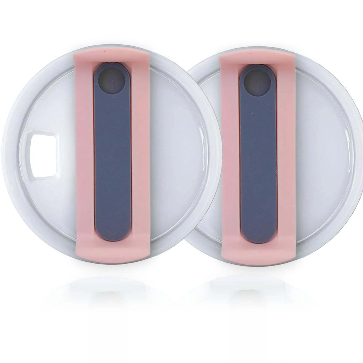 Horsdo 40oz Tumbler Lid for Stanley | Spill Proof Splash Resistant Cover (Pink-Grey, 40oz) - main product image