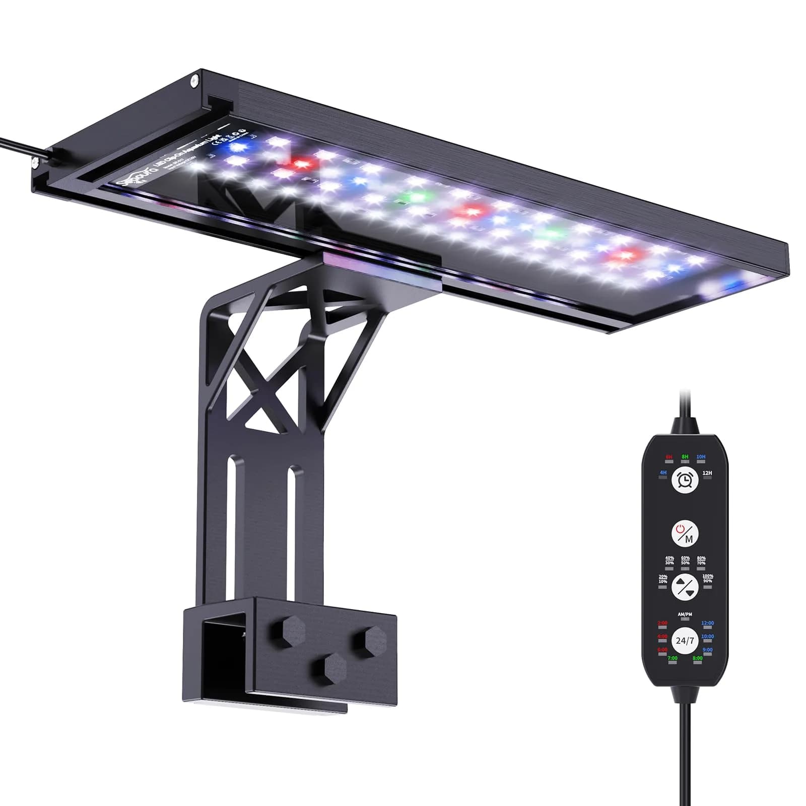 SEAOURA Clip On Aquarium Light for Plants 20W 6500K Full Spectrum RGB LED | 12-20 Inch Tanks - main product image