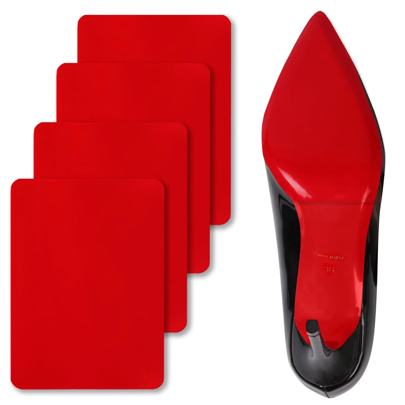 Ashoesert Red Bottom Shoe Sole Protector 15.2cm x 11.4cm (6"x4.5") | Non-Slip Traction for Christian Louboutin Heels - main product image