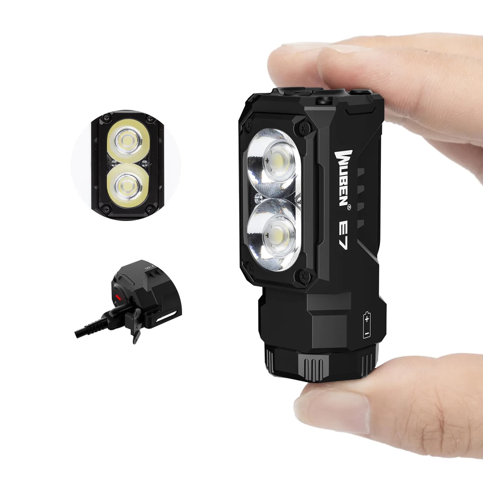 WUBEN E7 Mini Flashlight 1800 Lumens | IP68 Waterproof, Rechargeable EDC Torch with Magnet - main product image