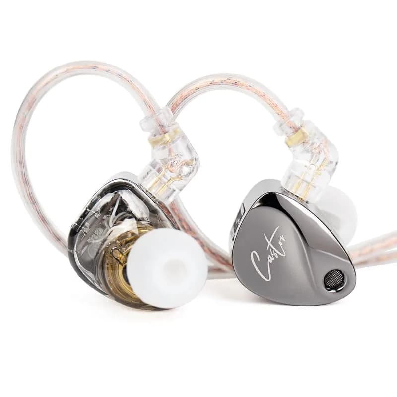 EZ EAR KZ Castor Wired In-Ear Monitor Headphones 2DD Tuning Adjustable Bass - main product image