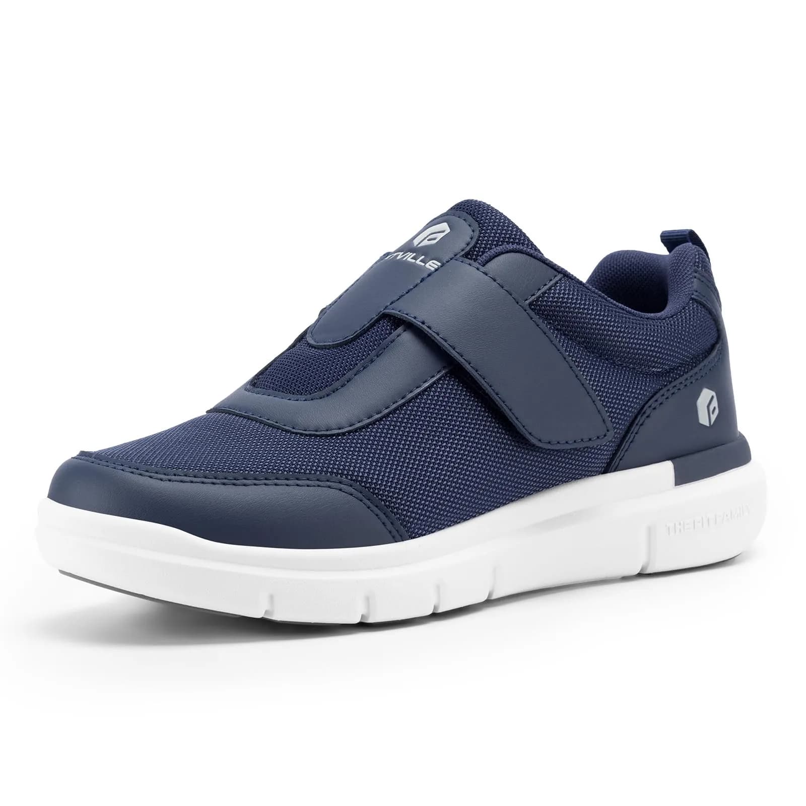 FitVille Diabetic Shoes for Men Extra Wide Width Orthopedic Swollen Feet Shoes, Neuropathy Foot Pain Relief Walking Sneakers for Elderly Seniors with Parkinson's (Dark Blue, XX-Wide 10) | Comfortable Wide Fit Footwear - main product image