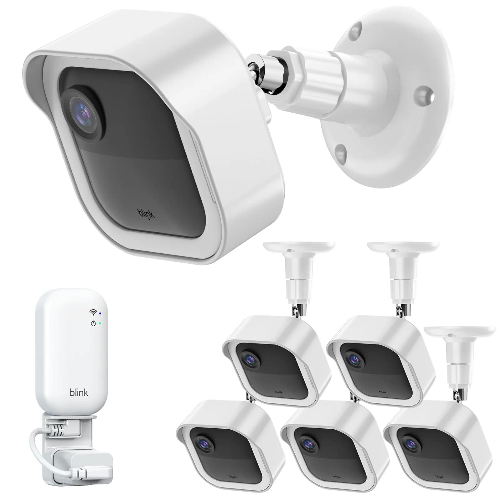 Gresur 5 Pack White Portable Electronic Device Mount | 360° Rotation, Durable Plastic, Indoor/Outdoor Use - main product image