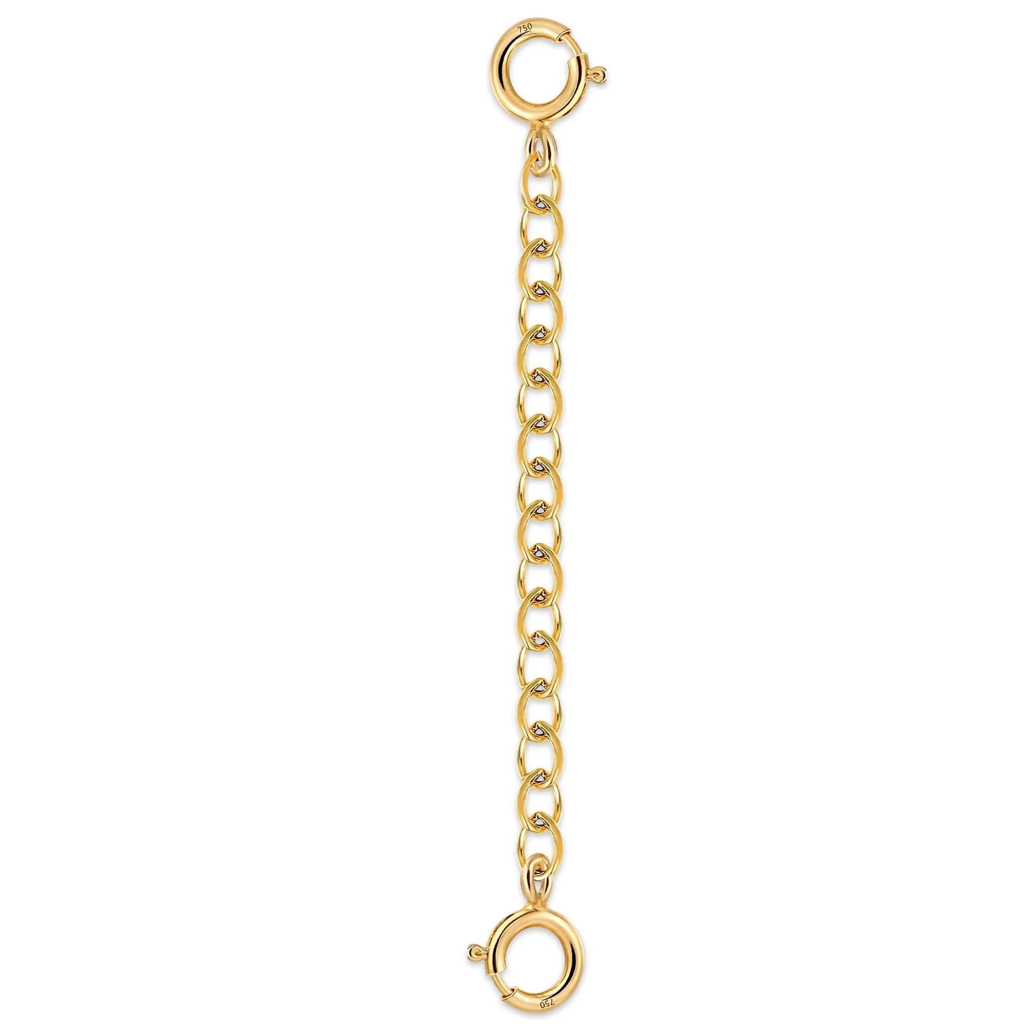 LANCHARMED 18K Solid Gold Extender for Necklace Bracelet 2 Inches | Durable Adjustable Chain for Women - main product image