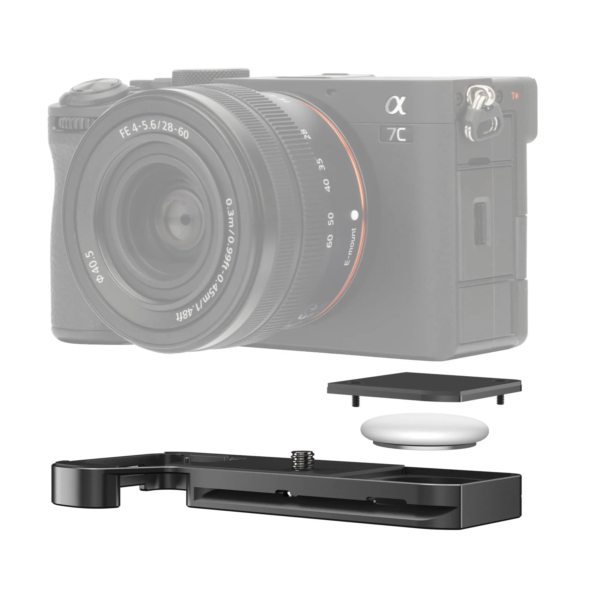 JJC Black Camera Hand Grip for Sony A7CII A7CR | Arca-Type Quick Release Plate & AirTag Compartment - main product image