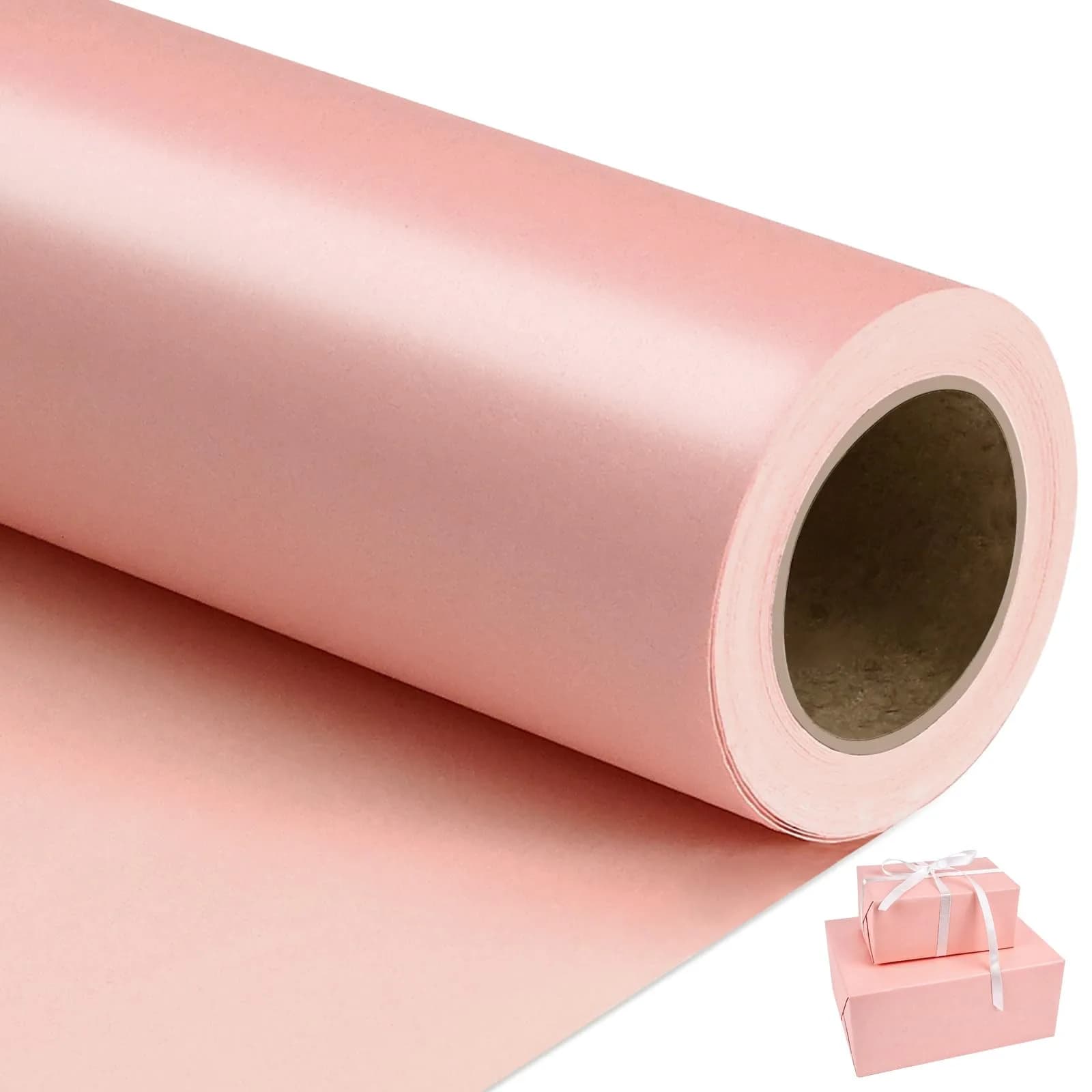 NESCCI Pink Matte Wrapping Paper | Solid Color Gift Wrap for Holidays & Events - main product image