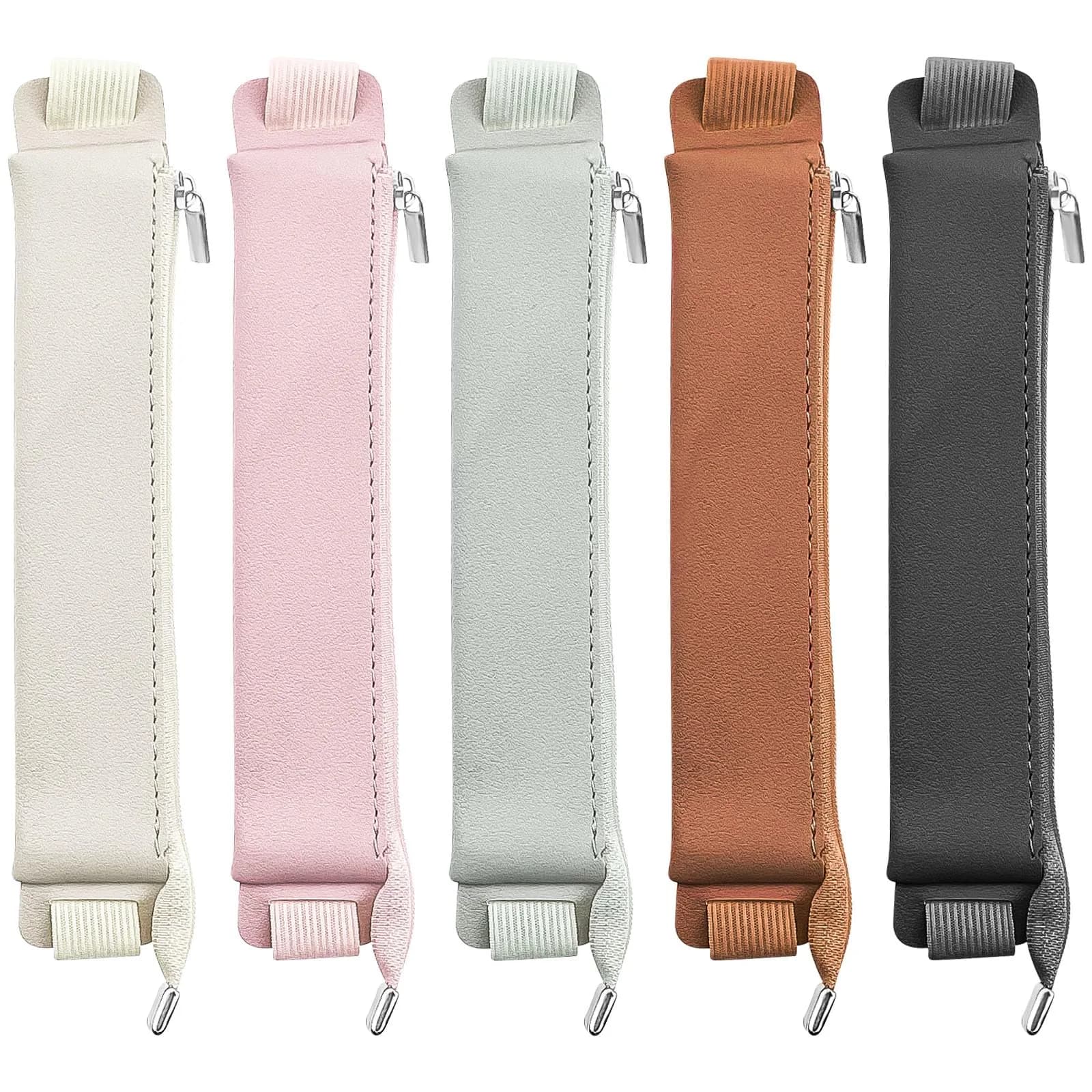Aswewamt 5 Pcs Elastic Notebook Band Holders PU Leather Adjustable Pen Sleeve Pouch for Notebook Planners Binders Books | Multifunctional & Portable - main product image