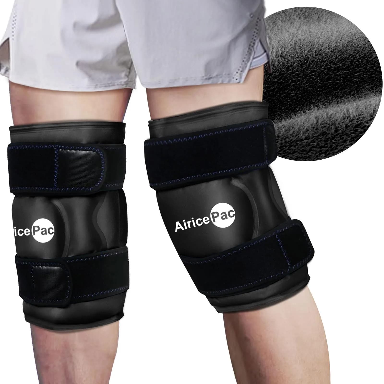 AiricePac Knee Ice Pack Wrap 2-Pack | Reusable Gel Cold Compress for Pain Relief & Injury Recovery - main product image