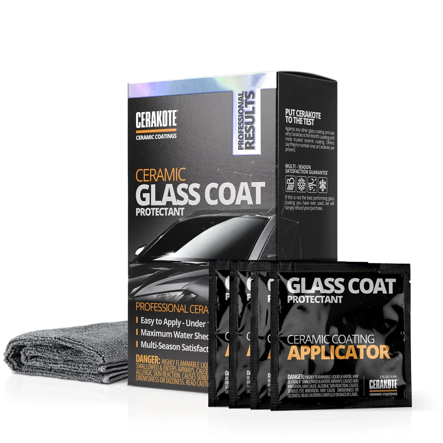CERAKOTE Ceramic Glass Coat Protectant Wipes | 4 Wipes (10.3cm x 16.7cm x 5.2cm) - main product image