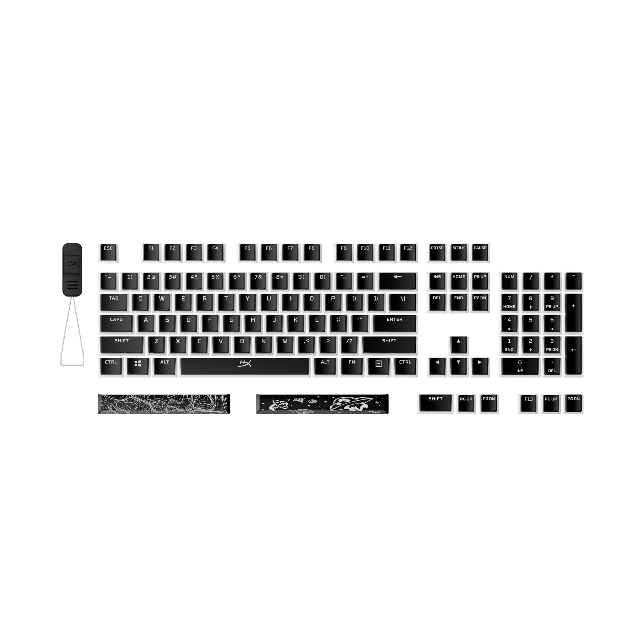 HyperX Pudding Keycaps 2 - Full Key Set - PBT - 112 Keys - Black | RGB Shine-Through, Durable, Customizable - main product image