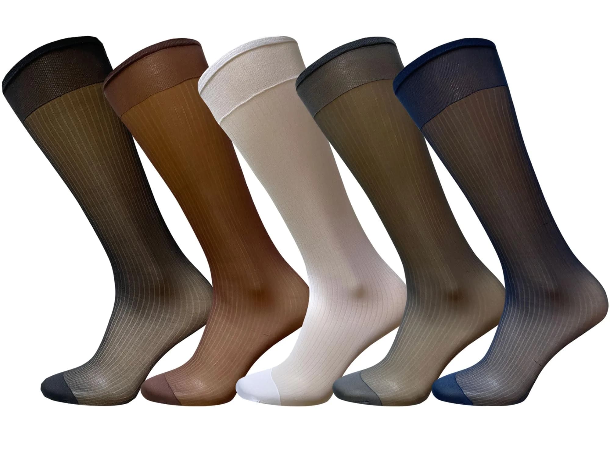 Uaussi Silk Sheer Socks Crew Length | Ultra Thin Nylon Dress Socks for Men - main product image