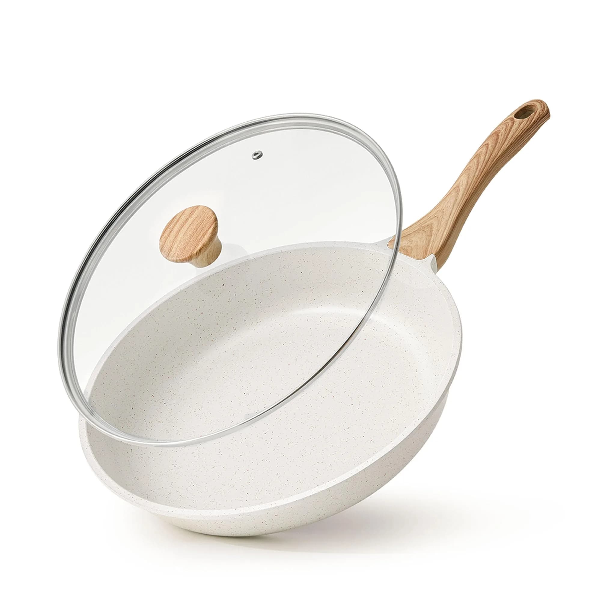 SENSARTE 9.5 Inch Nonstick Ceramic Frying Pan with Lid | PFAS/PTFE/PFOA Free, Induction Compatible - main product image