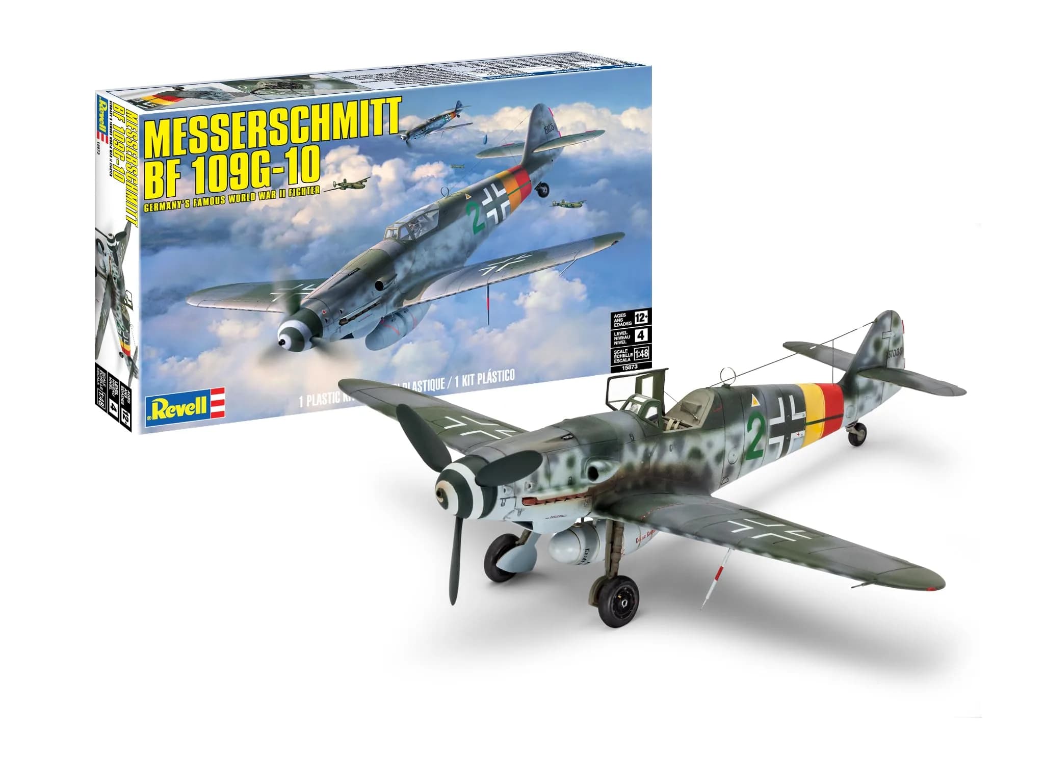 Revell Model Kit #15873 Messerschmitt BF 109G-10 1:48 Scale 40-Piece Skill Level 4 Aircraft Kit - main product image