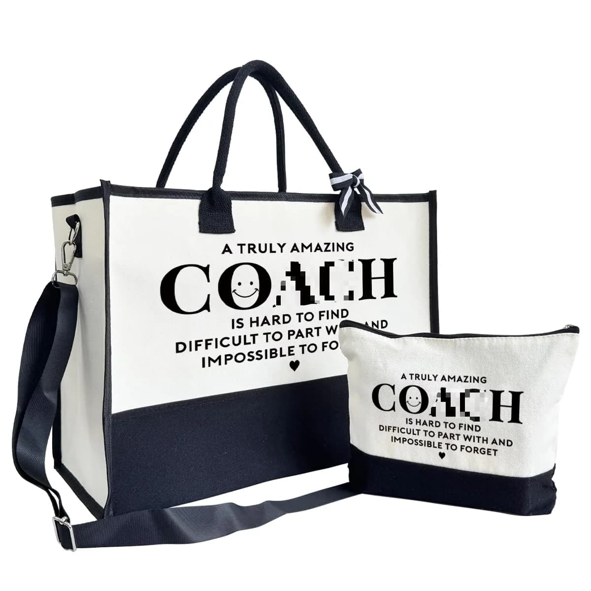 SUSZDOU Canvas Tote Bag for Women with Zipper Closure | Large Capacity, Waterproof, Reusable, Gift-Ready (17x12.6x7.9 inch) - main product image