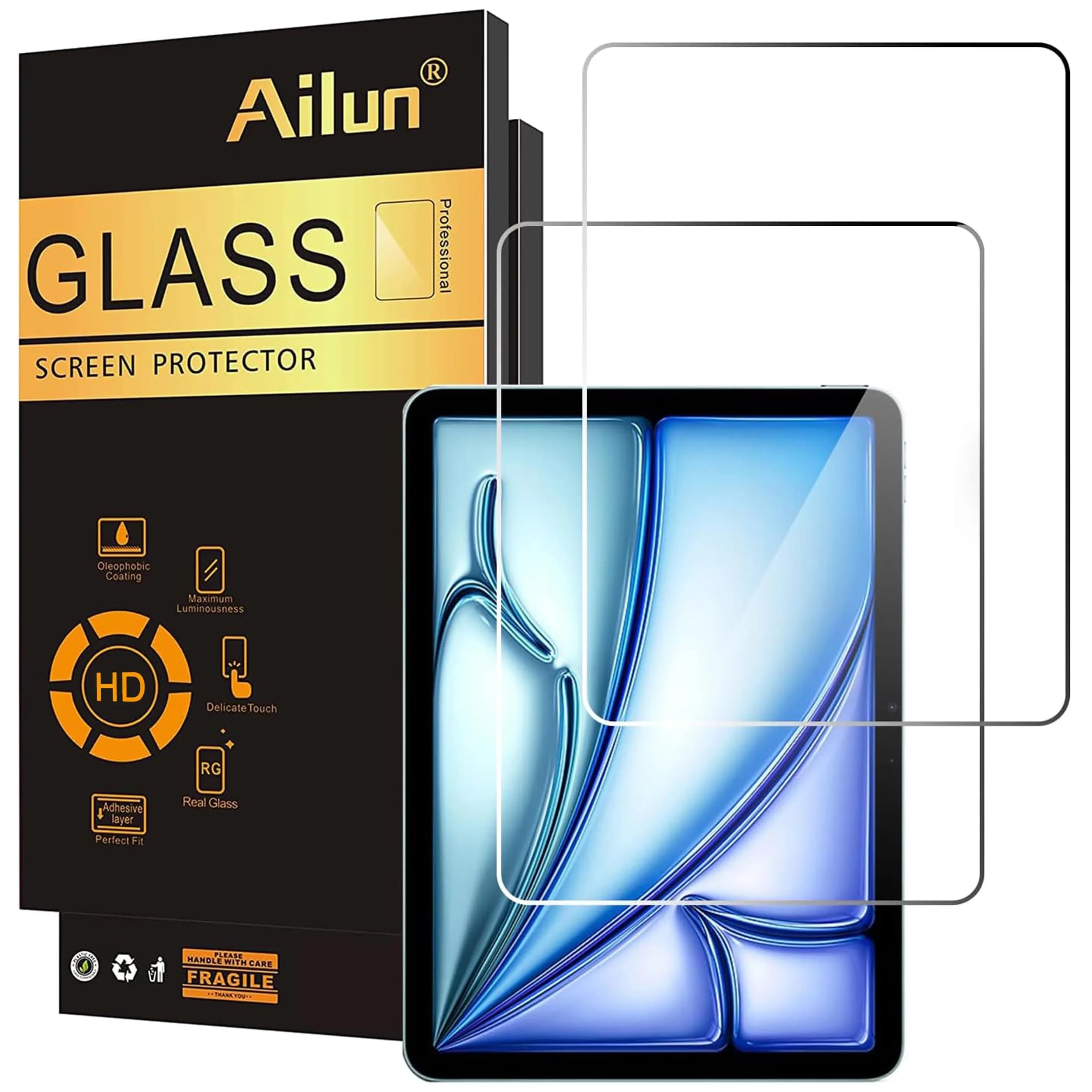 Ailun Screen Protector for iPad Pro 11 Inch/iPad Air 11 Inch, 2024-2026 | Tempered Glass with High Clarity & Scratch Resistance - main product image
